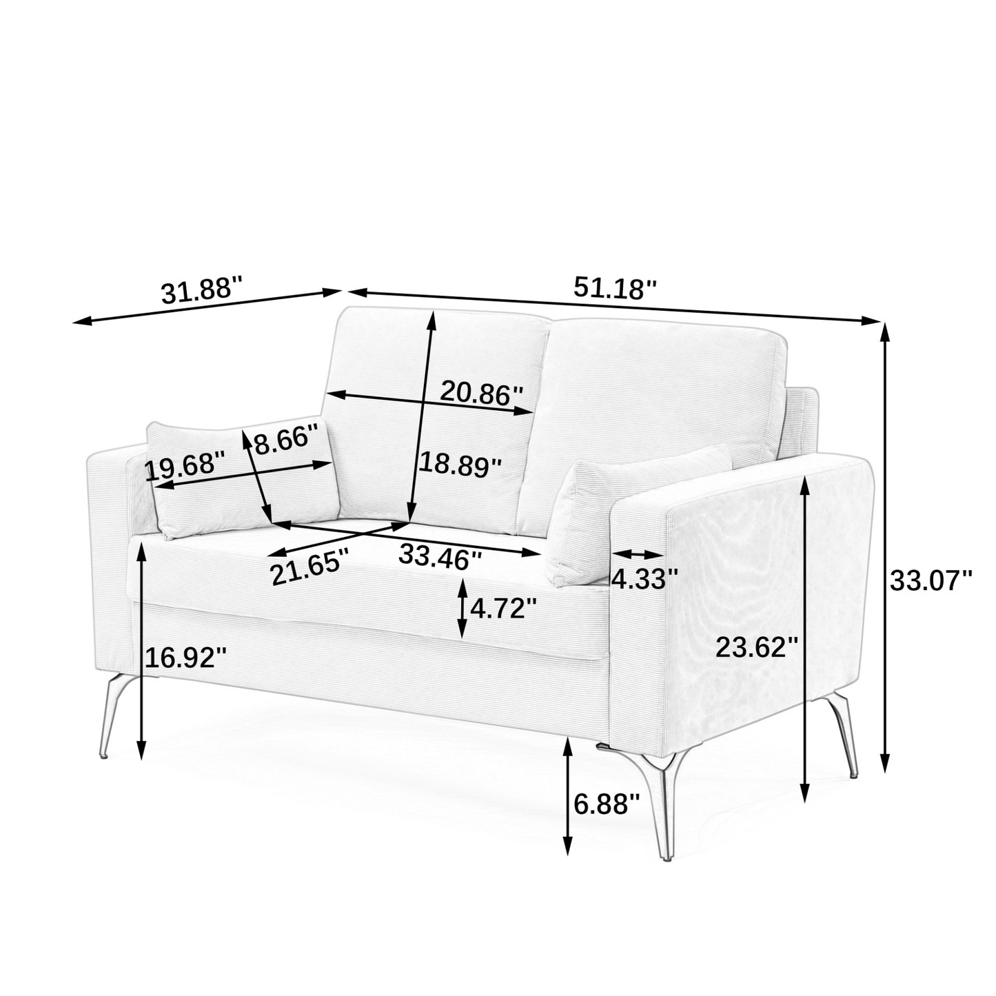 Sofa & Chair sets | 3 Piece Living Room Sofa Set, including 3-Seater Sofa, Loveseat and Sofa Chair, with Two Small Pillows, Corduroy Black | casafoyer.myshopify.com