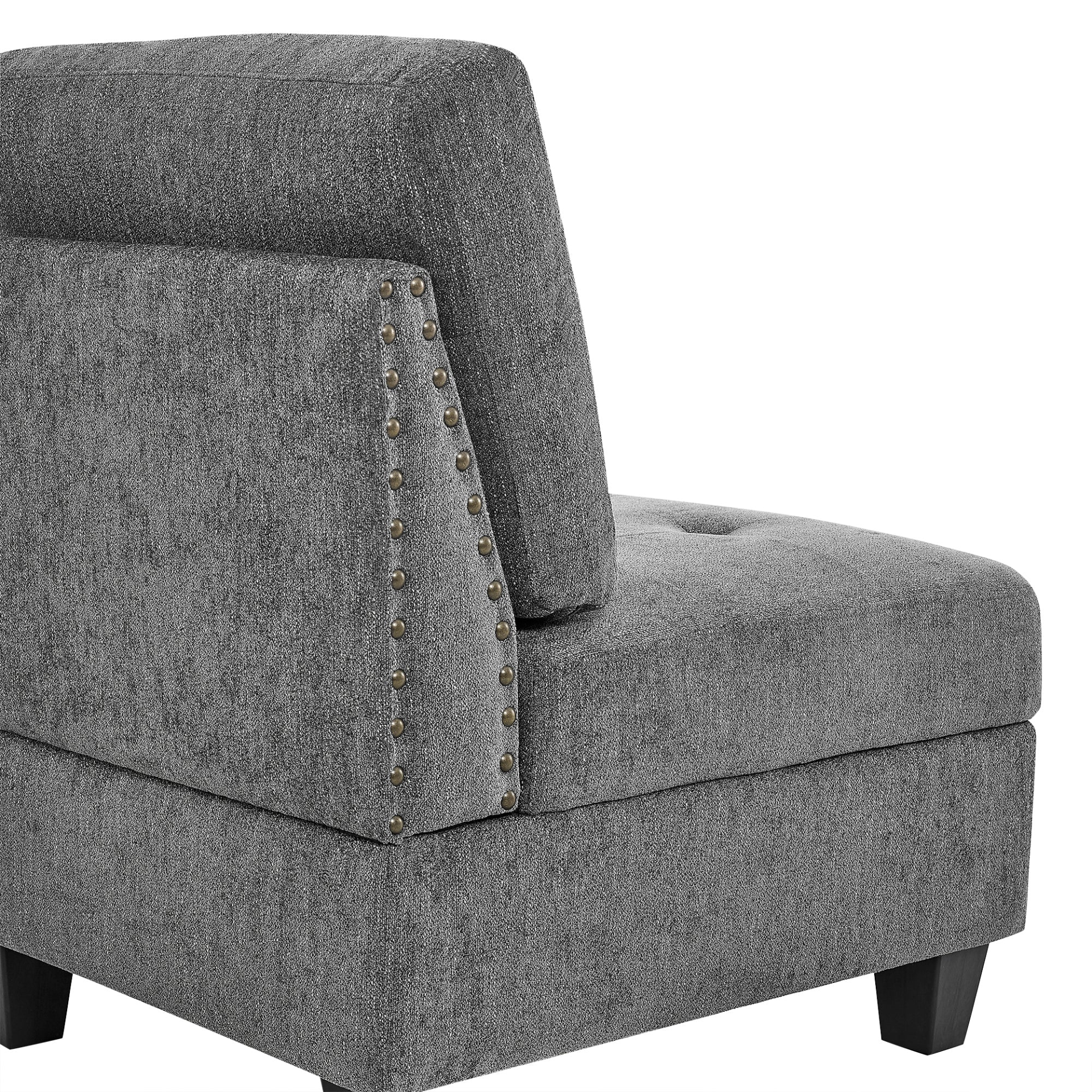 Sofa & Chair sets | L shape Modular Sectional Sofa,DIY Combination,includes Three Single Chair ,Two Corner and Two Ottoman,Grey Chenille | casafoyer.myshopify.com