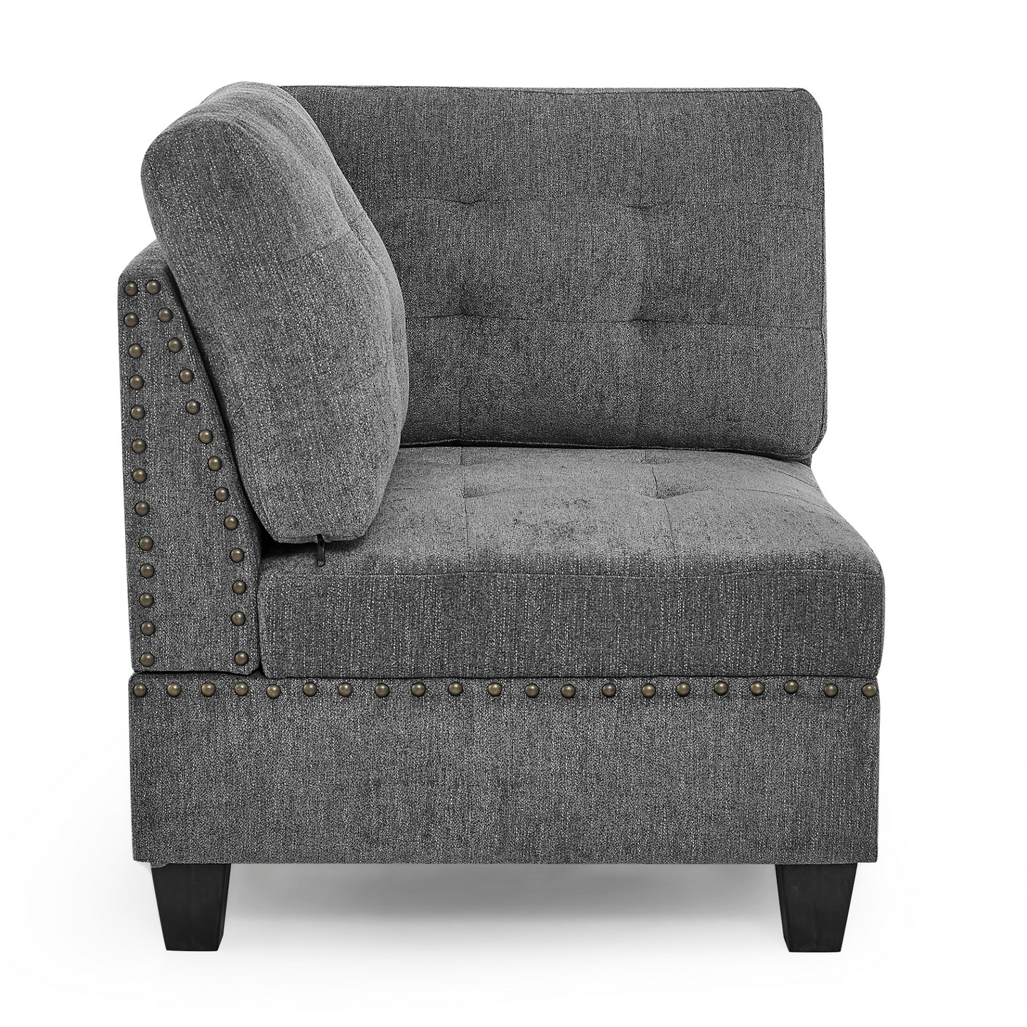 Sofa & Chair sets | L shape Modular Sectional Sofa,DIY Combination,includes Three Single Chair ,Two Corner and Two Ottoman,Grey Chenille | casafoyer.myshopify.com