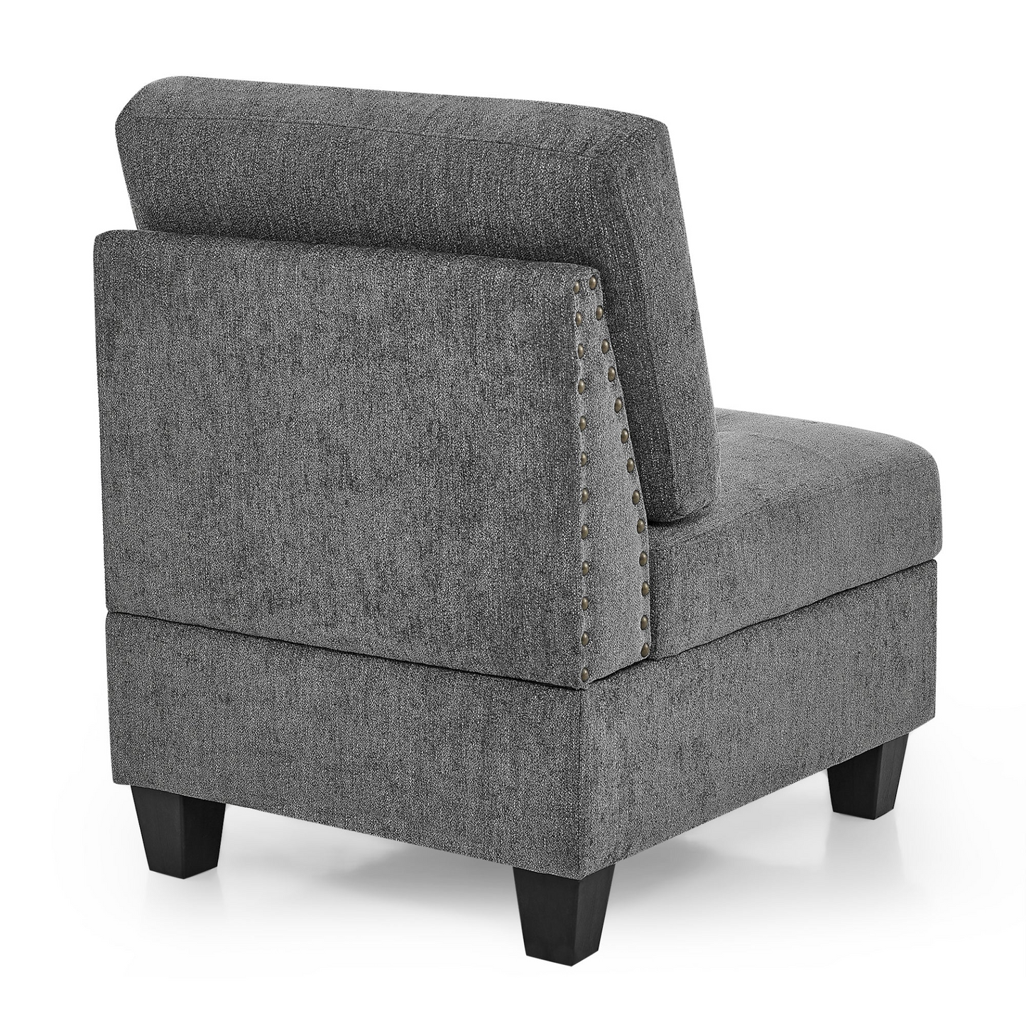 Sofa & Chair sets | U shape Modular Sectional Sofa,DIY Combination,includes Two Single Chair ,Two Corner and Two Ottoman,Grey Chenille | casafoyer.myshopify.com