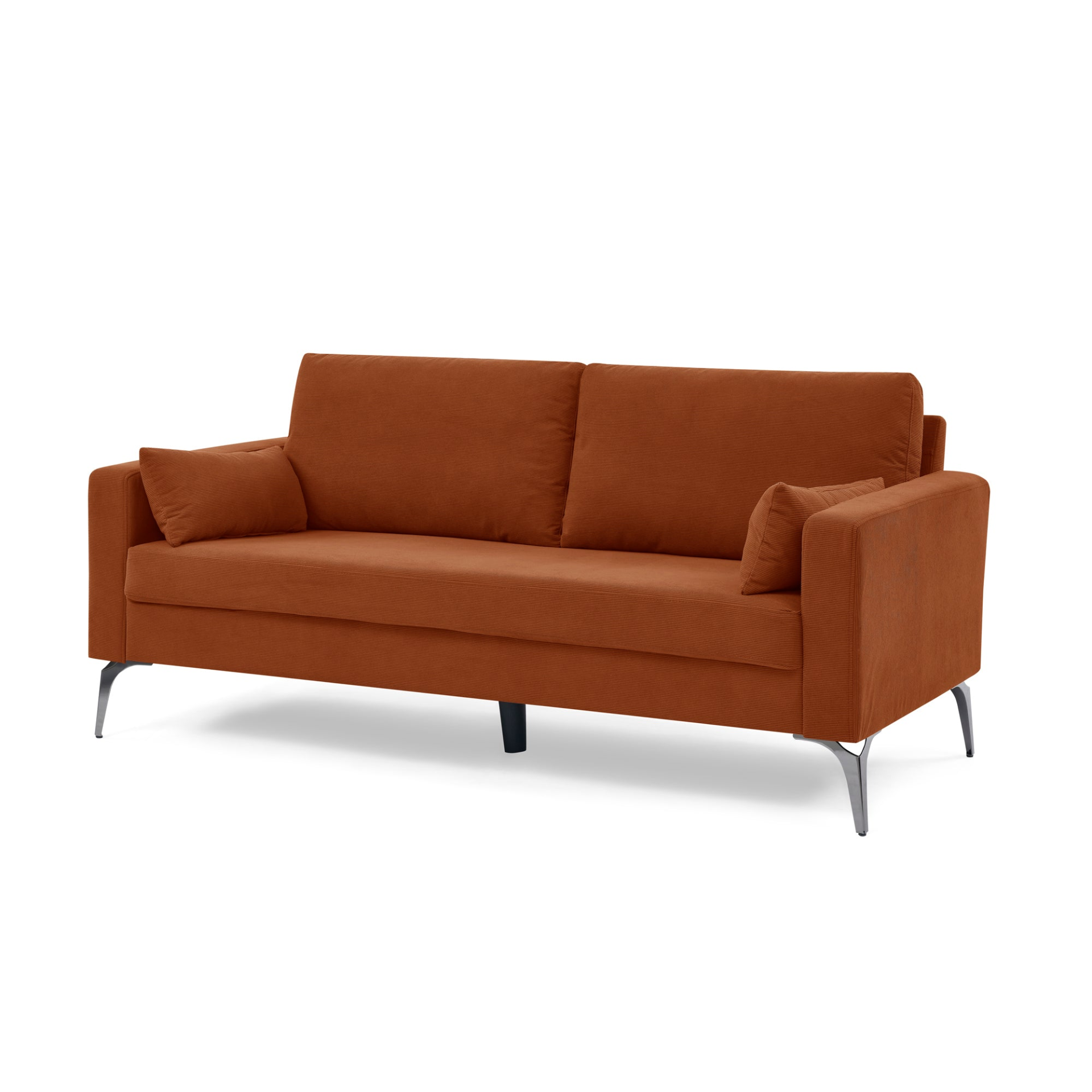 Sofa & Chair sets | 3 Piece Living Room Sofa Set, including 3-Seater Sofa, Loveseat and Sofa Chair, with Two Small Pillows, Corduroy Orange | casafoyer.myshopify.com