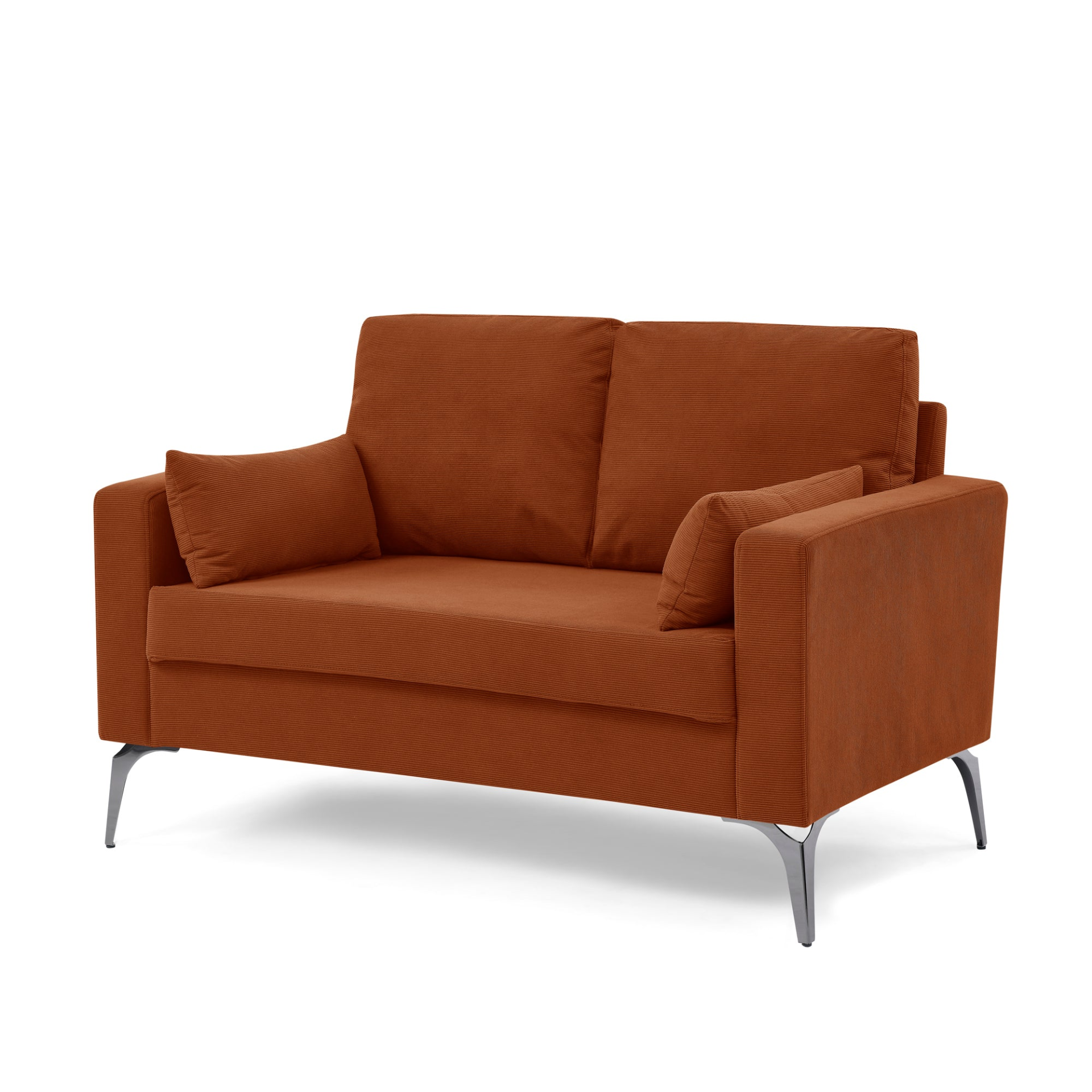 Sofa & Chair sets | 3 Piece Living Room Sofa Set, including 3-Seater Sofa, Loveseat and Sofa Chair, with Two Small Pillows, Corduroy Orange | casafoyer.myshopify.com