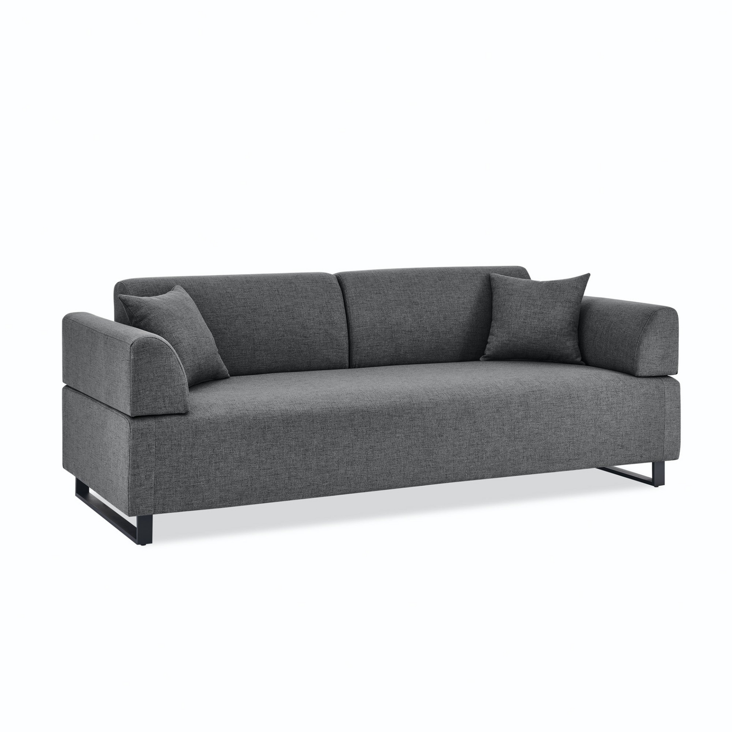 Sofa & Chair sets | Linen Fabric 3 Seat Sofa with Two End Tables and Two Pillows, Removable Back and Armrest, Morden Style Upholstered 3-Seat Couch for Living Room | casafoyer.myshopify.com