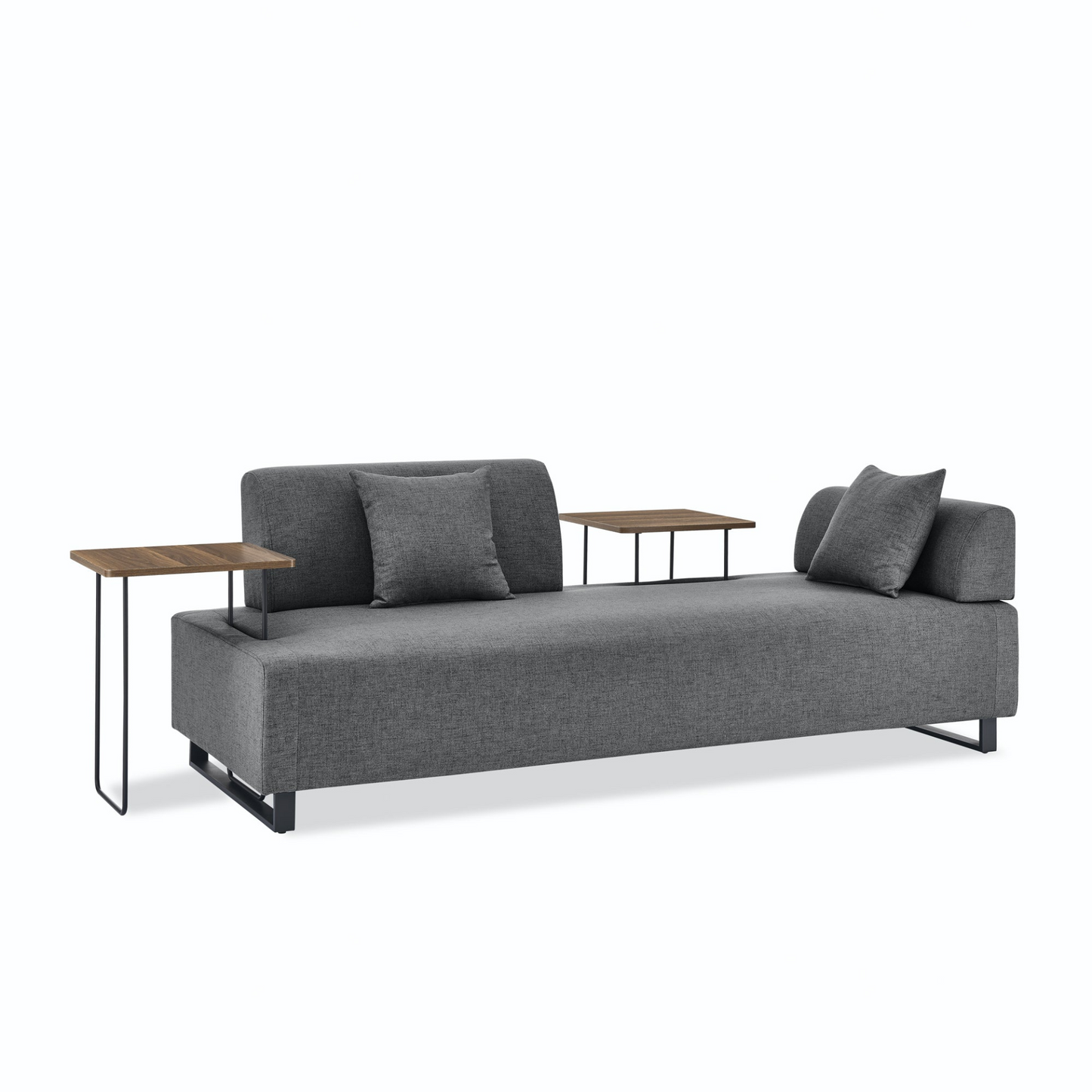 Sofa & Chair sets | Linen Fabric 3 Seat Sofa with Two End Tables and Two Pillows, Removable Back and Armrest, Morden Style Upholstered 3-Seat Couch for Living Room | casafoyer.myshopify.com