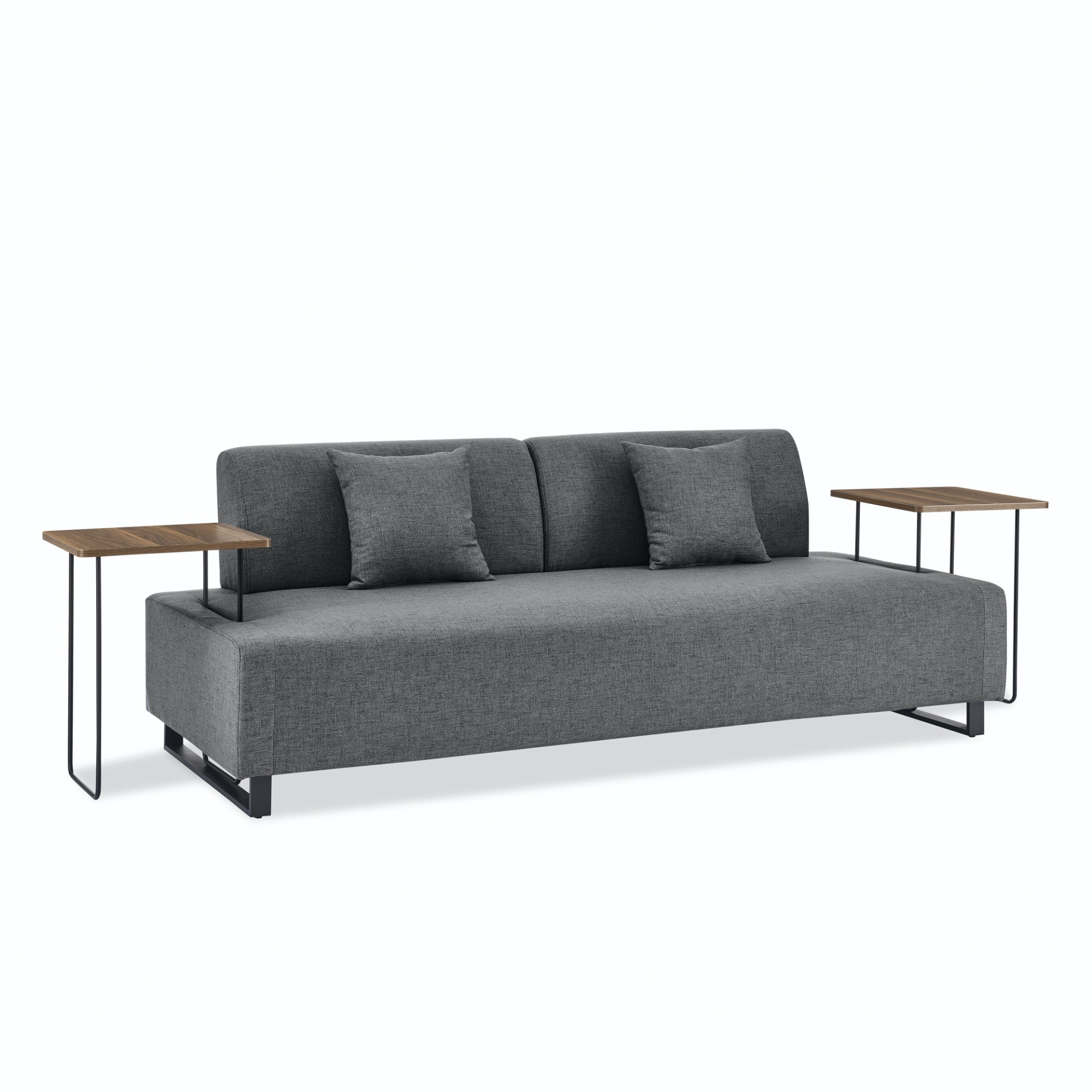 Sofa & Chair sets | Linen Fabric 3 Seat Sofa with Two End Tables and Two Pillows, Removable Back and Armrest, Morden Style Upholstered 3-Seat Couch for Living Room | casafoyer.myshopify.com