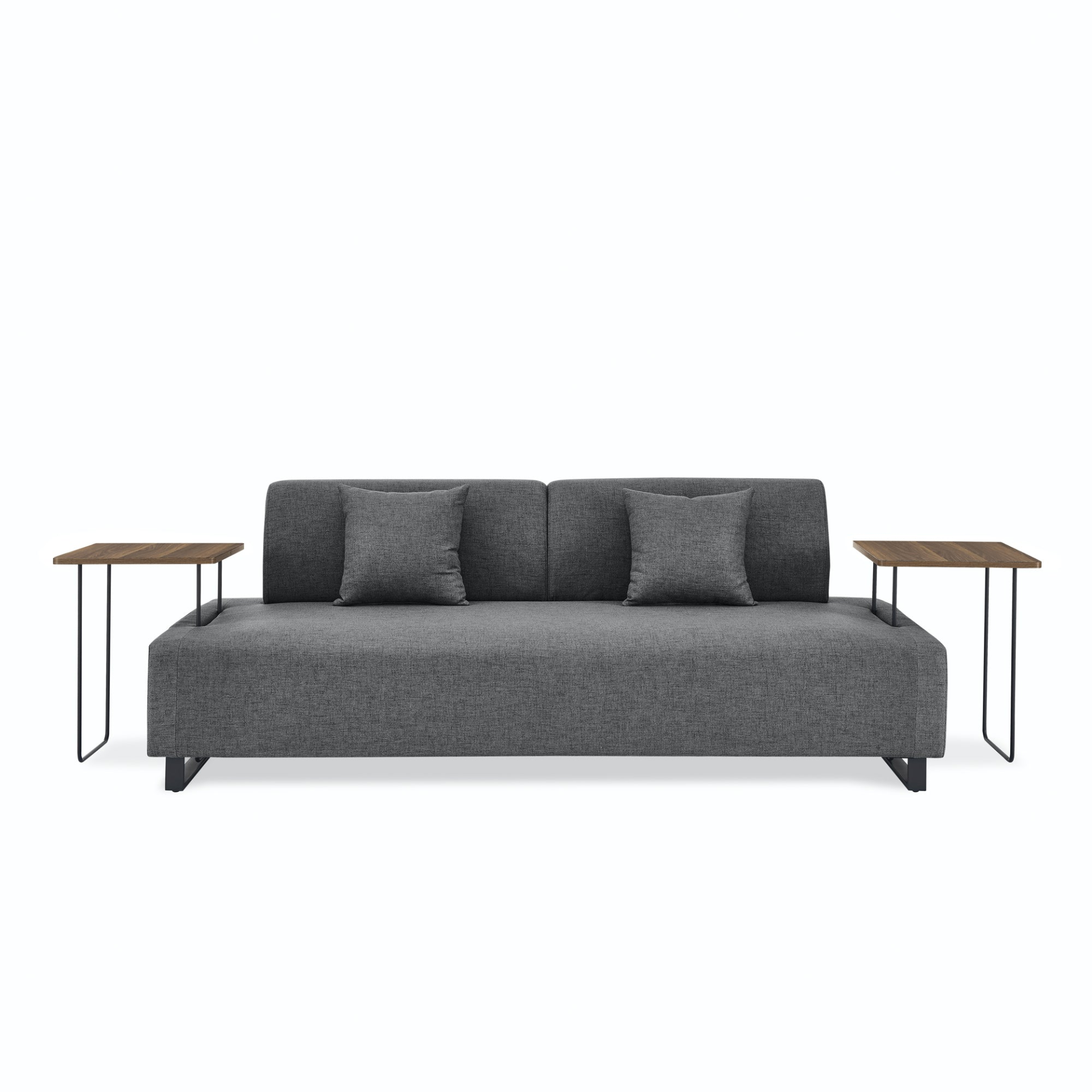 Sofa & Chair sets | Linen Fabric 3 Seat Sofa with Two End Tables and Two Pillows, Removable Back and Armrest, Morden Style Upholstered 3-Seat Couch for Living Room | casafoyer.myshopify.com