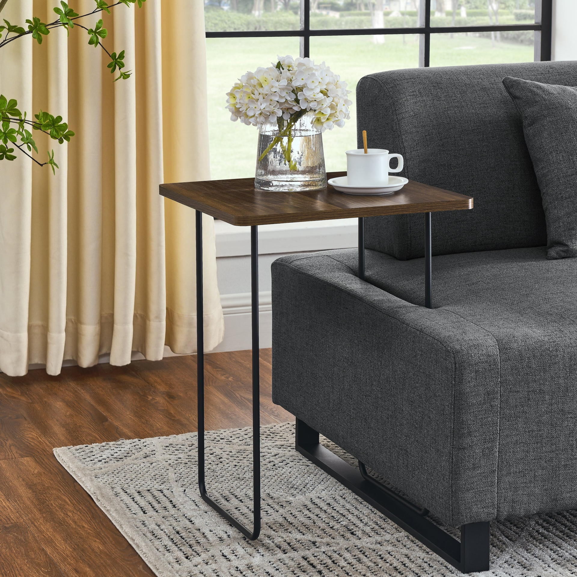 Sofa & Chair sets | Linen Fabric 3 Seat Sofa with Two End Tables and Two Pillows, Removable Back and Armrest, Morden Style Upholstered 3-Seat Couch for Living Room | casafoyer.myshopify.com