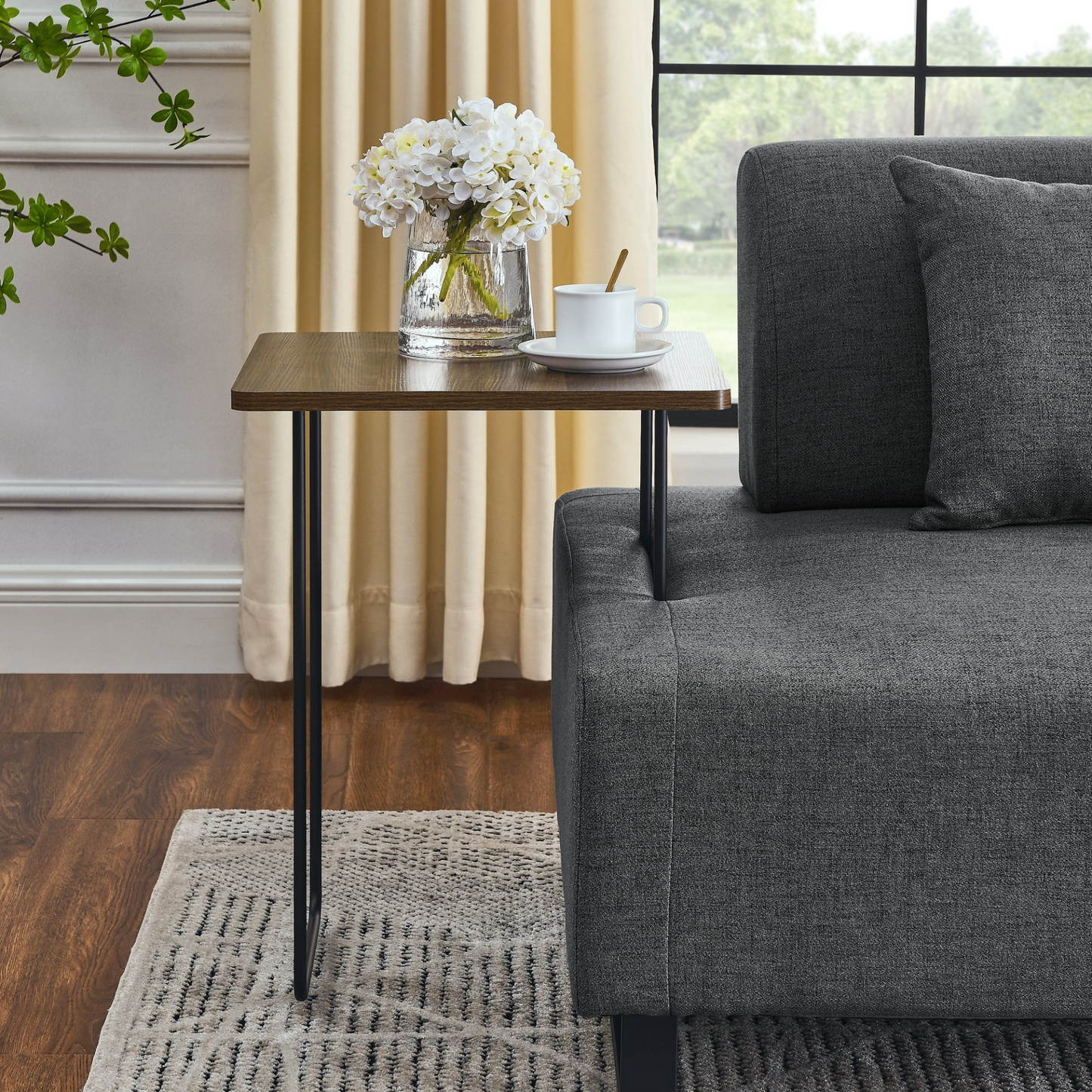 Sofa & Chair sets | Linen Fabric 3 Seat Sofa with Two End Tables and Two Pillows, Removable Back and Armrest, Morden Style Upholstered 3-Seat Couch for Living Room | casafoyer.myshopify.com