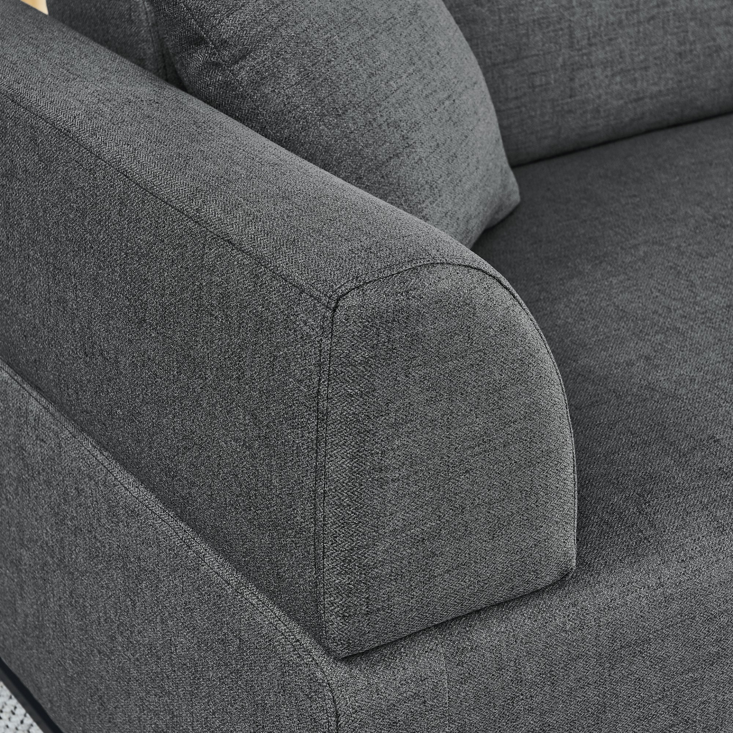 Sofa & Chair sets | Linen Fabric 3 Seat Sofa with Two End Tables and Two Pillows, Removable Back and Armrest, Morden Style Upholstered 3-Seat Couch for Living Room | casafoyer.myshopify.com