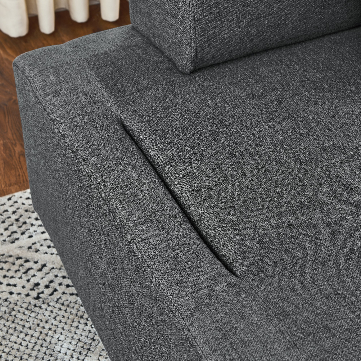 Sofa & Chair sets | Linen Fabric 3 Seat Sofa with Two End Tables and Two Pillows, Removable Back and Armrest, Morden Style Upholstered 3-Seat Couch for Living Room | casafoyer.myshopify.com