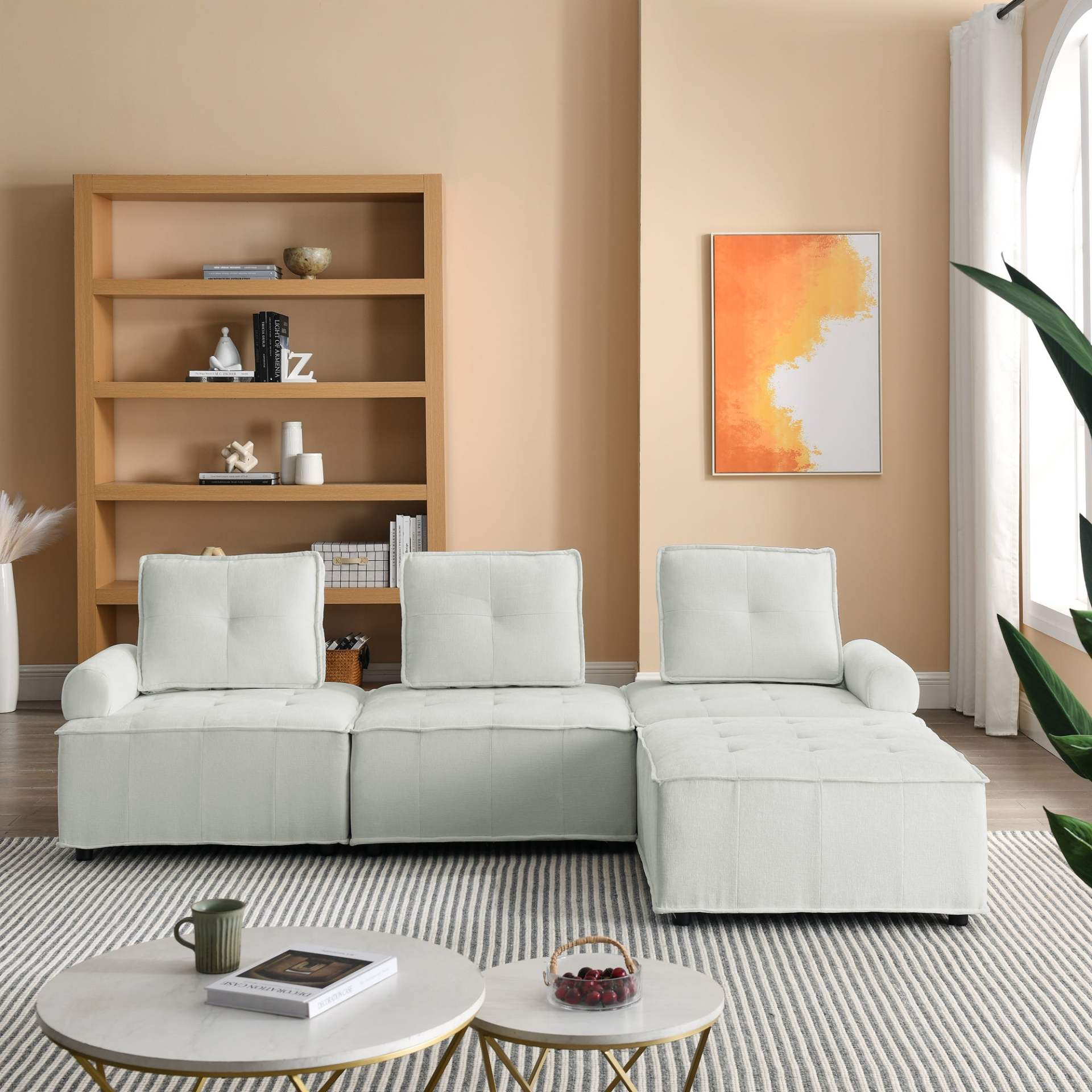 Sofa & Chair sets | L-Shape Modular Sectional Sofa, DIY Combination, Chenille | casafoyer.myshopify.com