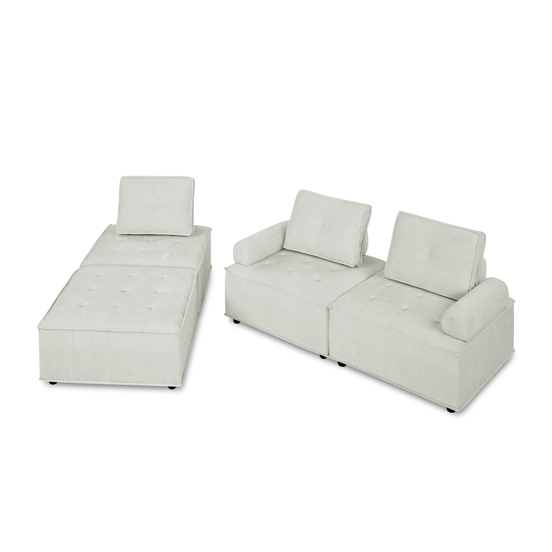 Sofa & Chair sets | L-Shape Modular Sectional Sofa, DIY Combination, Chenille | casafoyer.myshopify.com