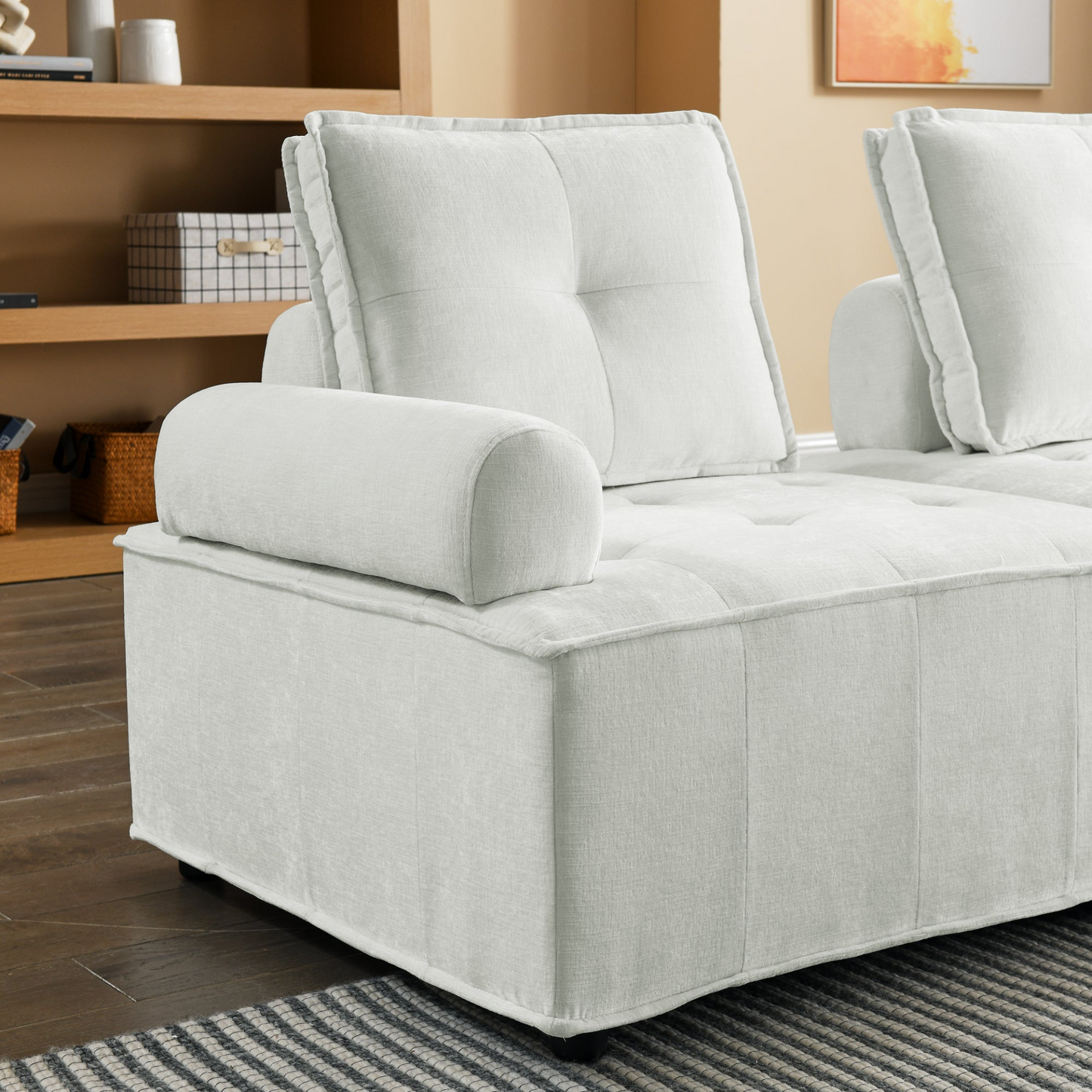 Sofa & Chair sets | L-Shape Modular Sectional Sofa, DIY Combination, Chenille | casafoyer.myshopify.com