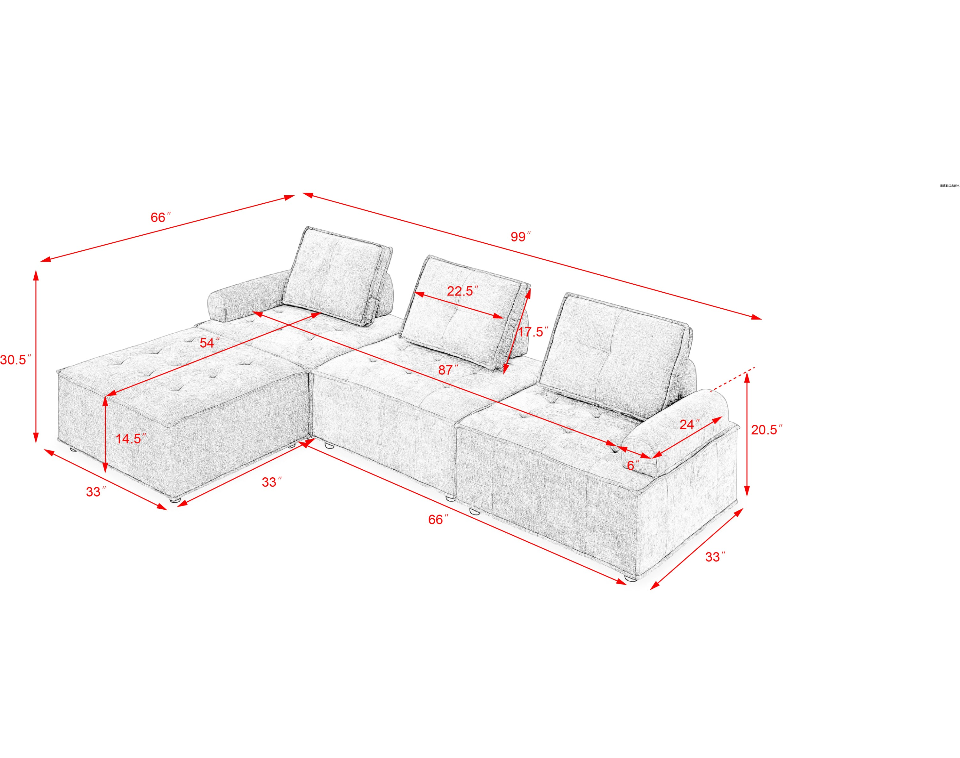 Sofa & Chair sets | L-Shape Modular Sectional Sofa, DIY Combination, Chenille | casafoyer.myshopify.com