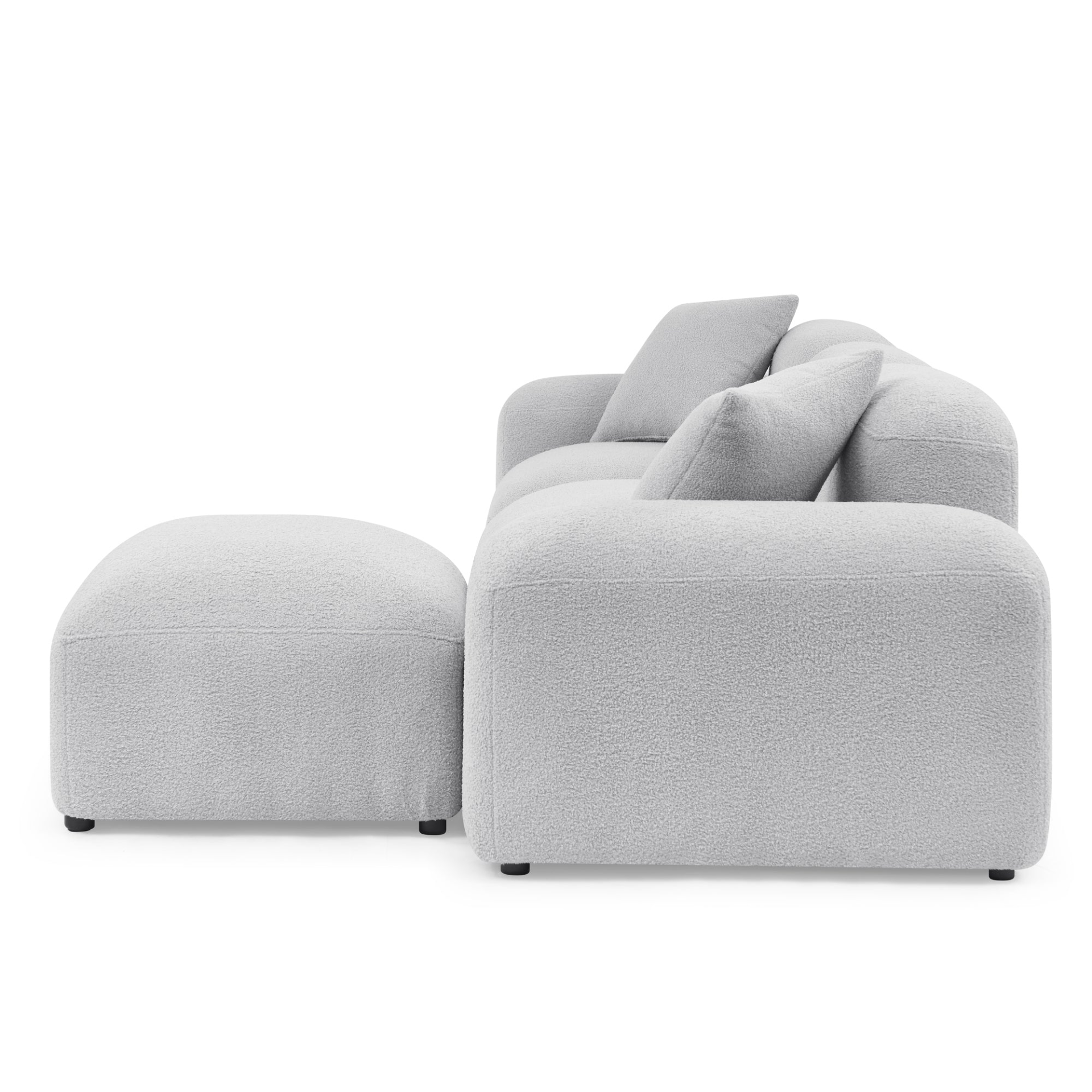 Sofa & Chair sets | L-Shape Modular Sectional Sofa, DIY Combination, Teddy Fabric, Grey - Comfort and Versatility for Your Home | casafoyer.myshopify.com