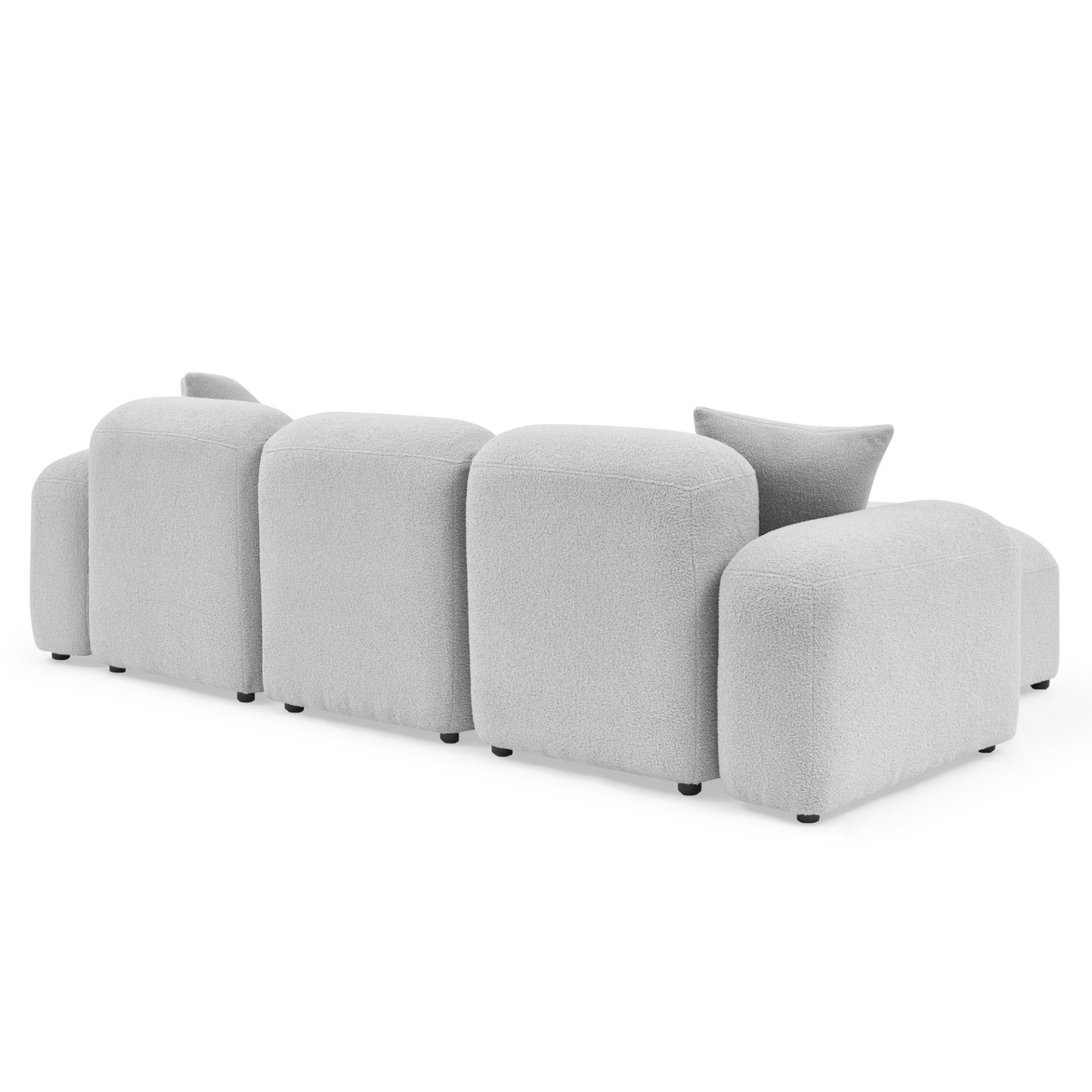 Sofa & Chair sets | L-Shape Modular Sectional Sofa, DIY Combination, Teddy Fabric, Grey - Comfort and Versatility for Your Home | casafoyer.myshopify.com