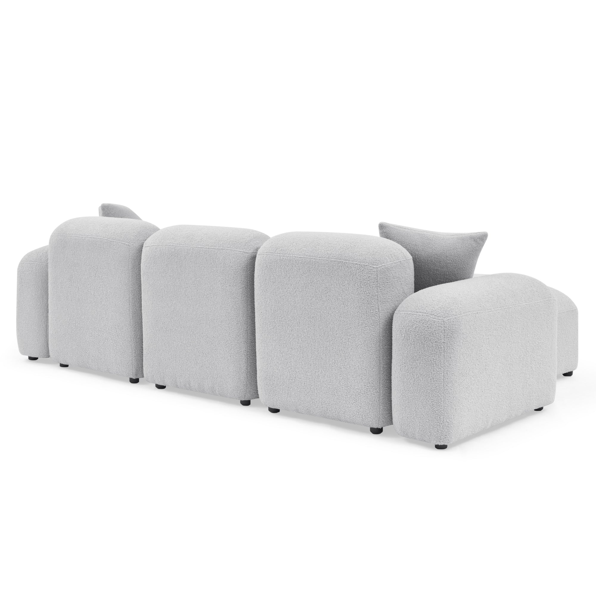 Sofa & Chair sets | L-Shape Modular Sectional Sofa, DIY Combination, Teddy Fabric, Grey - Comfort and Versatility for Your Home | casafoyer.myshopify.com