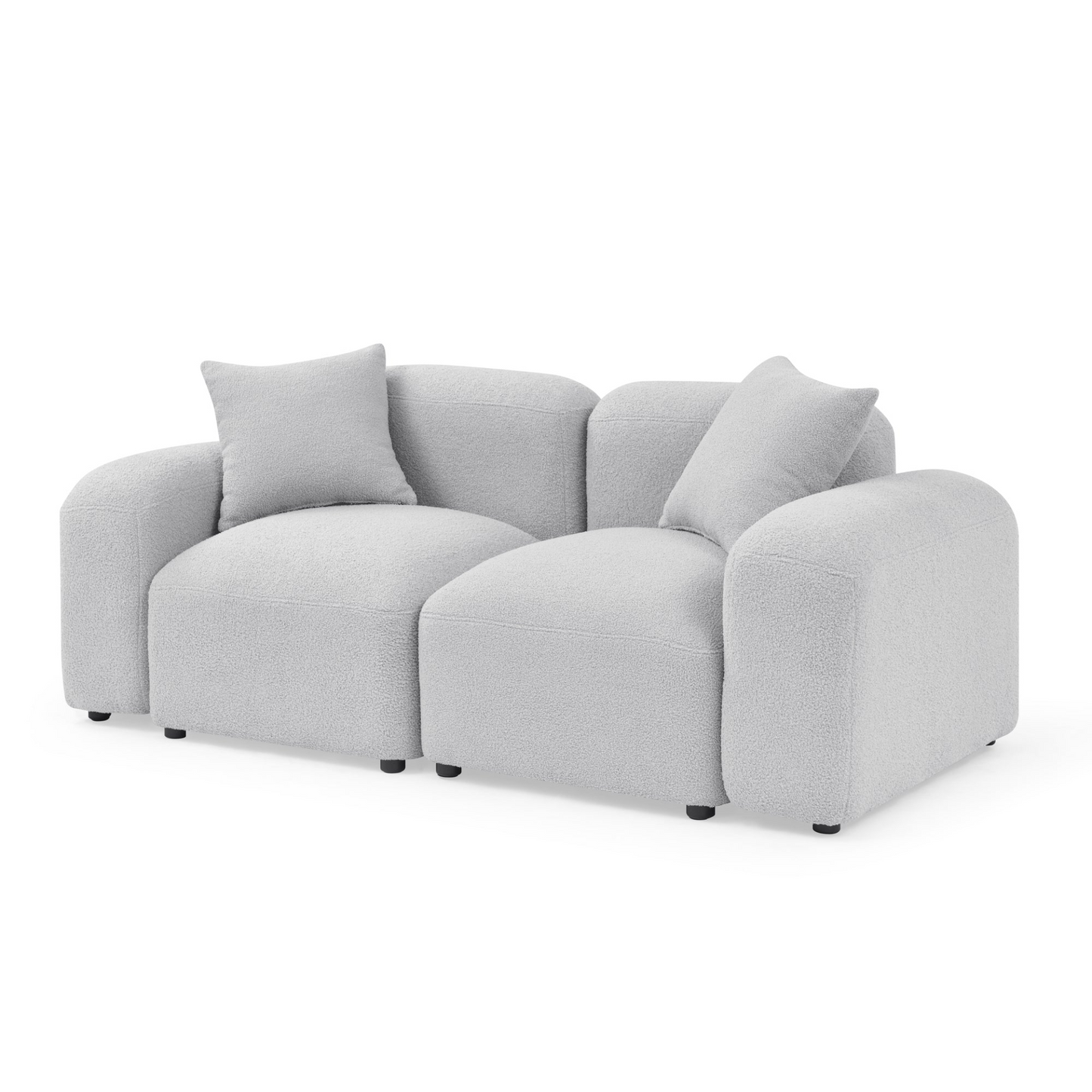 Sofa & Chair sets | L-Shape Modular Sectional Sofa, DIY Combination, Teddy Fabric, Grey - Comfort and Versatility for Your Home | casafoyer.myshopify.com