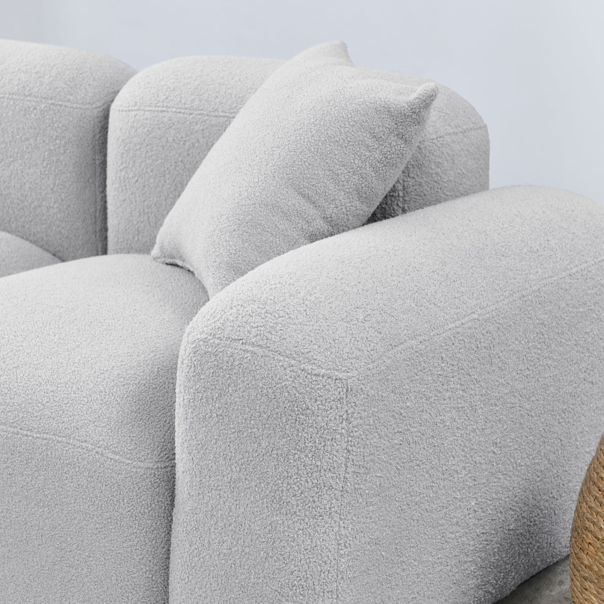 Sofa & Chair sets | L-Shape Modular Sectional Sofa, DIY Combination, Teddy Fabric, Grey - Comfort and Versatility for Your Home | casafoyer.myshopify.com