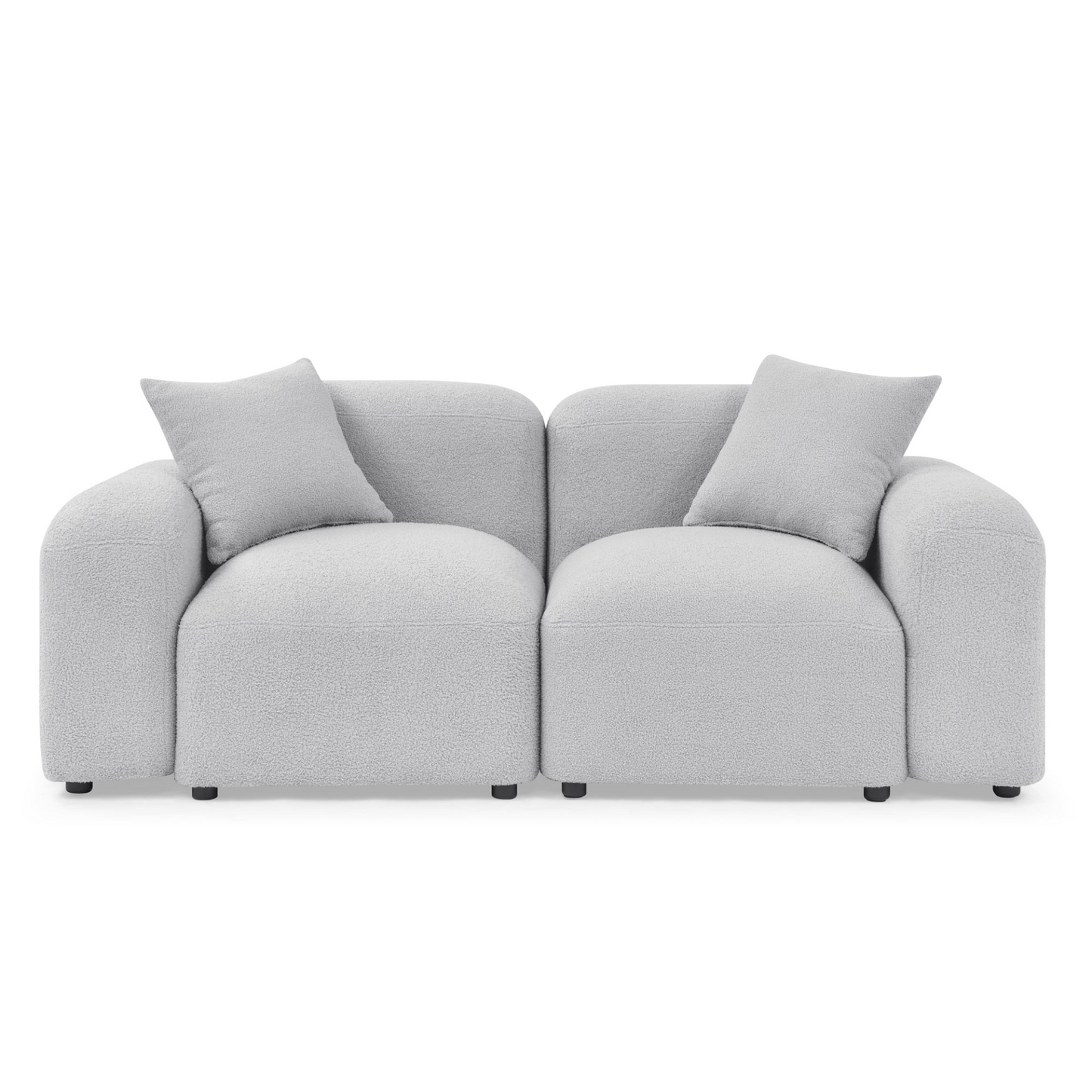 Sofa & Chair sets | L-Shape Modular Sectional Sofa, DIY Combination, Teddy Fabric, Grey - Comfort and Versatility for Your Home | casafoyer.myshopify.com