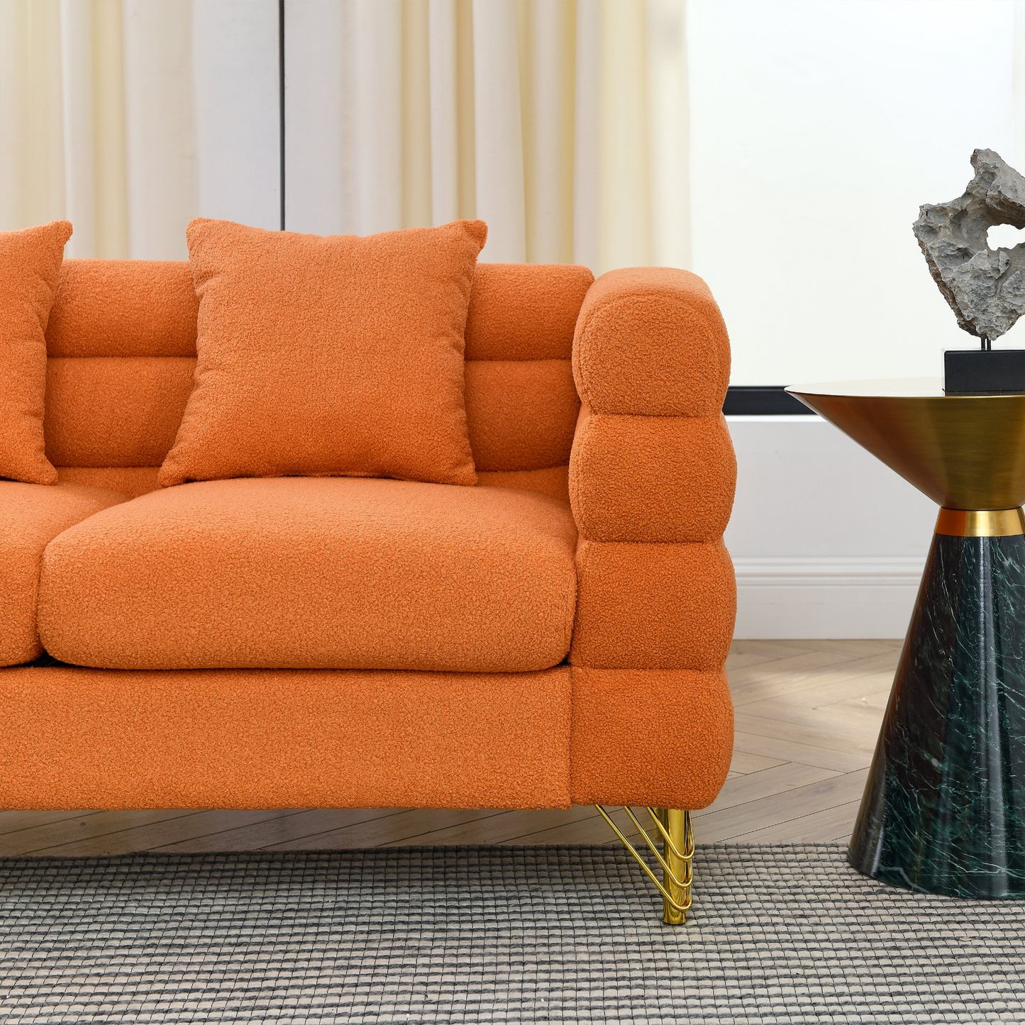 Sofa & Chair sets | 3-seater + 3-seater Combination sofa.ORANGE teddy | casafoyer.myshopify.com