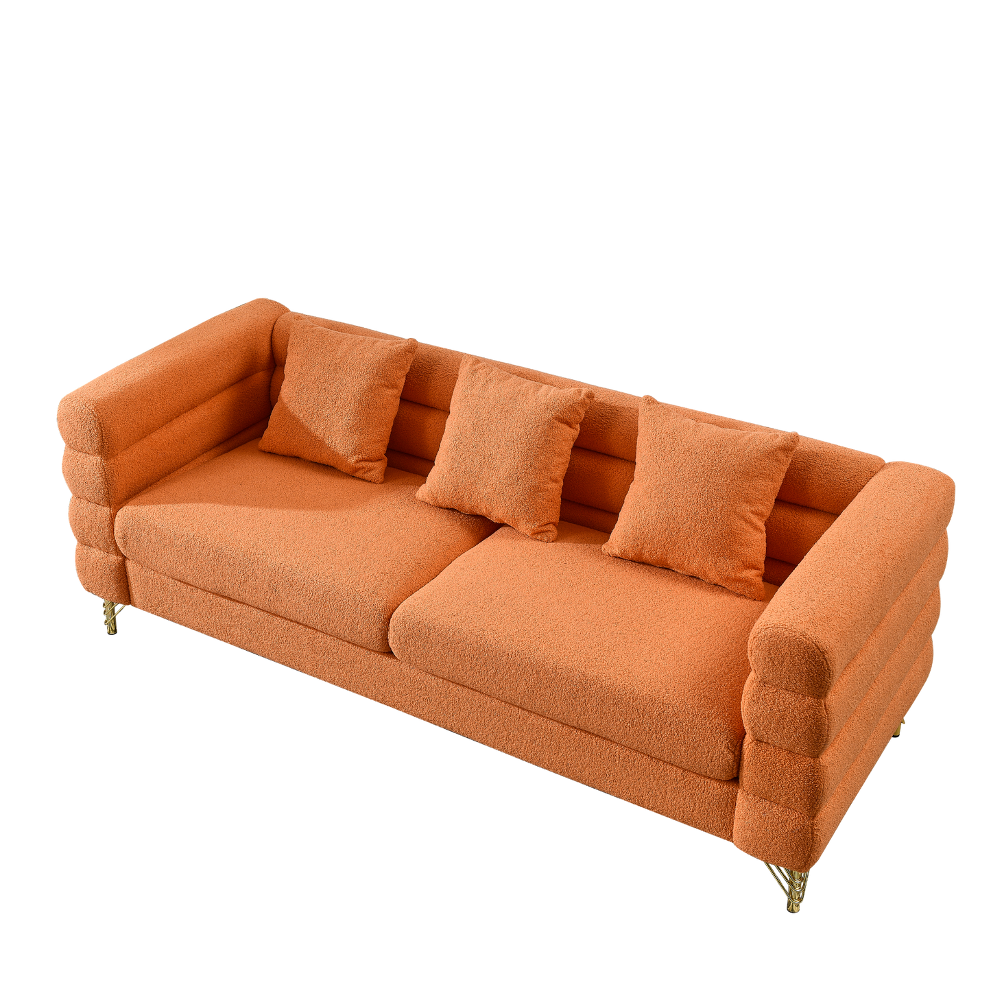 Sofa & Chair sets | 3-seater + 3-seater Combination sofa.ORANGE teddy | casafoyer.myshopify.com