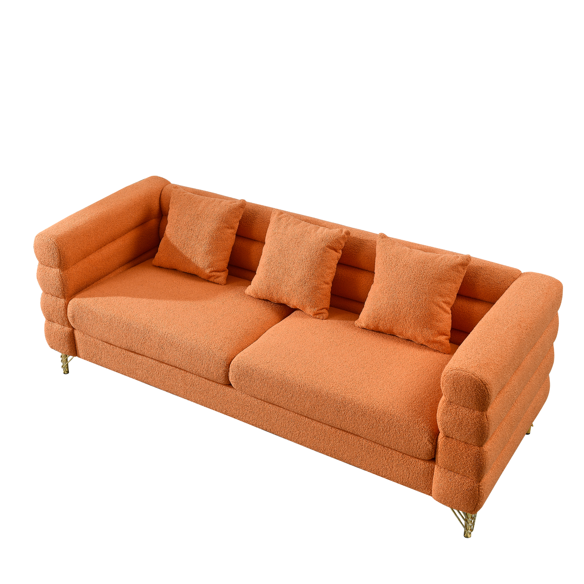 Sofa & Chair sets | 3-seater + 3-seater Combination sofa.ORANGE teddy | casafoyer.myshopify.com