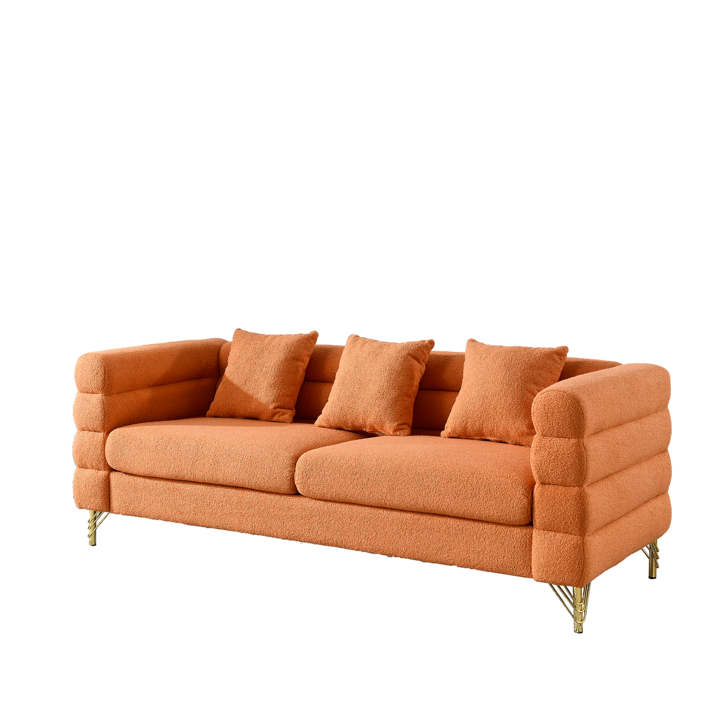 Sofa & Chair sets | 3-seater + 3-seater Combination sofa.ORANGE teddy | casafoyer.myshopify.com