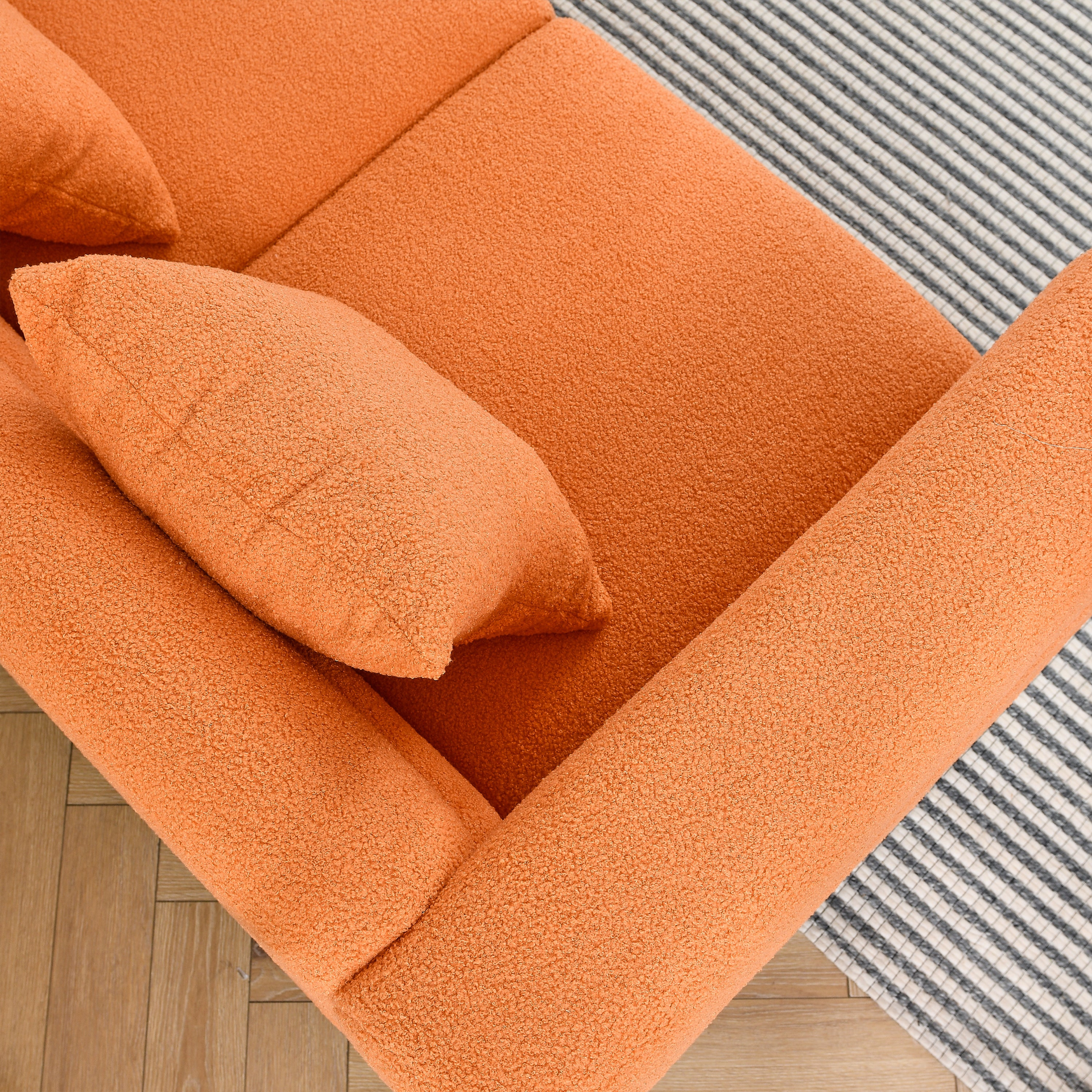 Sofa & Chair sets | 3-seater + 3-seater Combination sofa.ORANGE teddy | casafoyer.myshopify.com