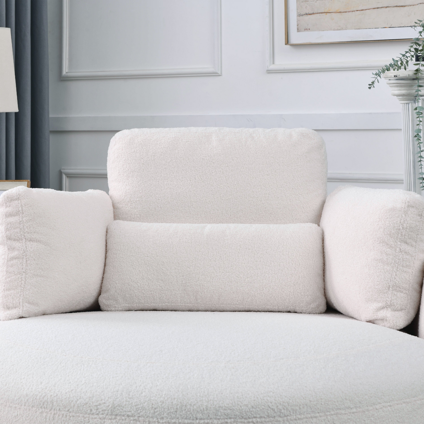 Sofa & Chair sets | Swivel Accent Barrel Modern Sofa Lounge Club Big Round Chair with Storage Ottoman Linen Fabric for Living Room Hotel with Pillows,Teddy White (Ivory) | casafoyer.myshopify.com