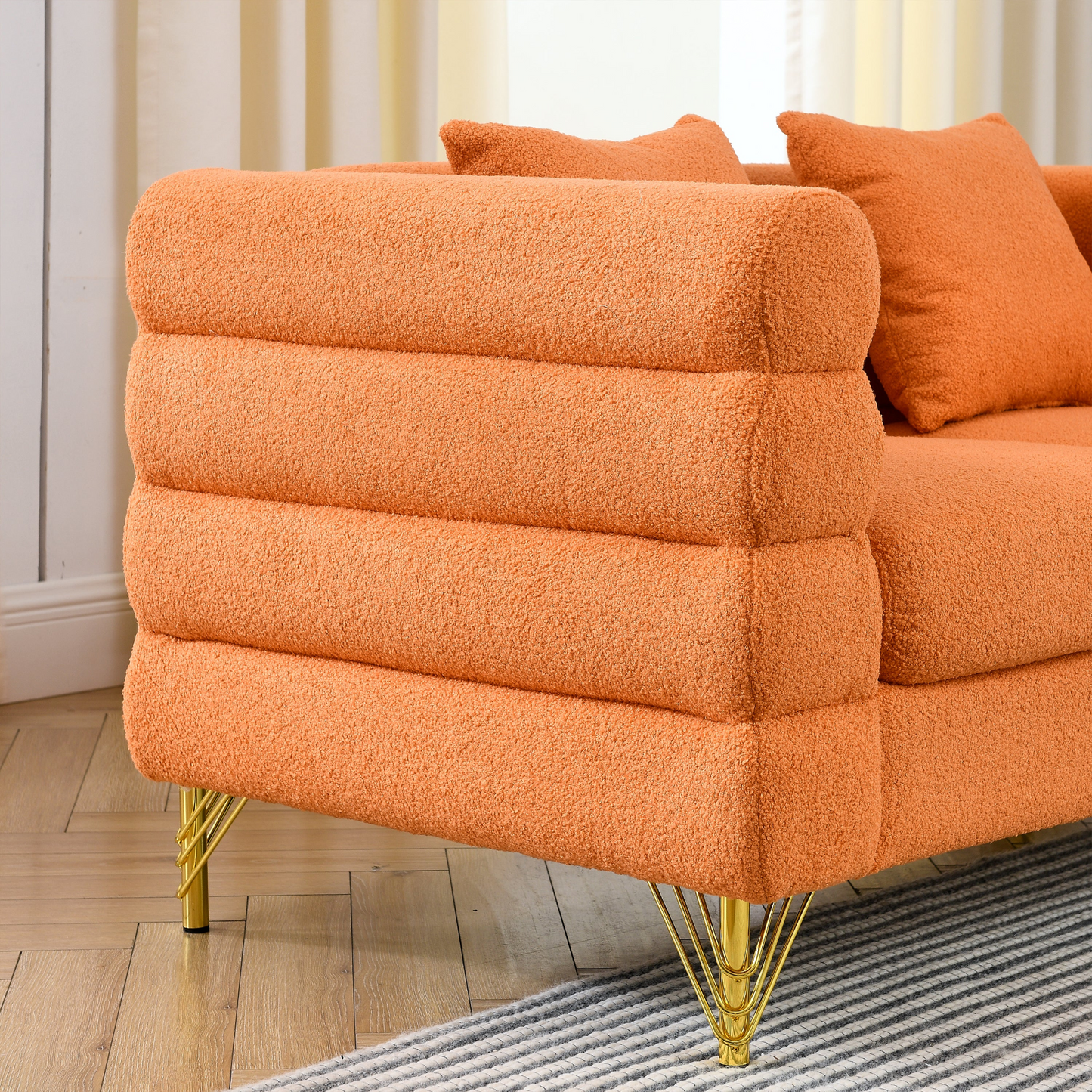 Sofa & Chair sets | 3-seater + 2-seater Combination sofa.ORANGE teddy | casafoyer.myshopify.com