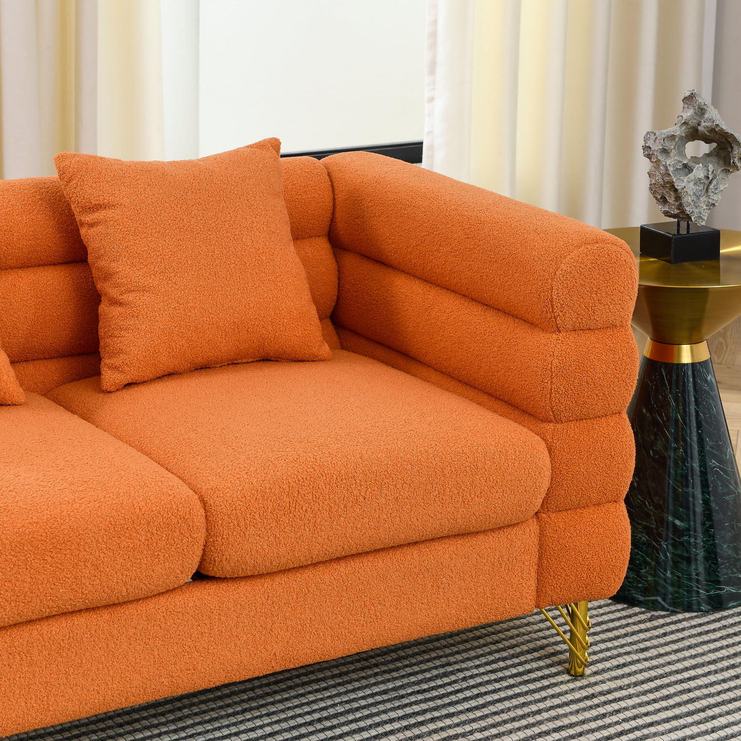 Sofa & Chair sets | 3-seater + 2-seater Combination sofa.ORANGE teddy | casafoyer.myshopify.com