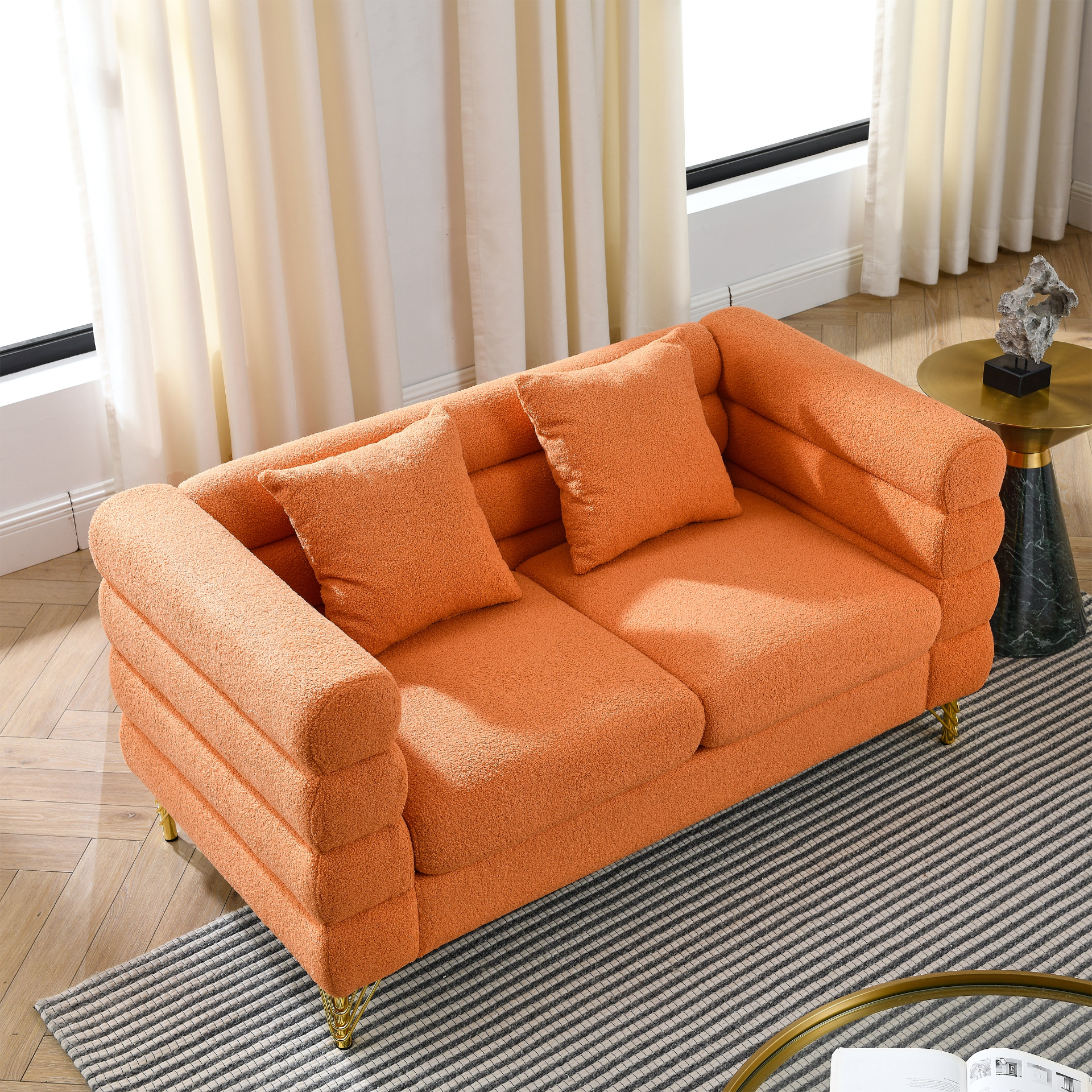 Sofa & Chair sets | 3-seater + 2-seater Combination sofa.ORANGE teddy | casafoyer.myshopify.com