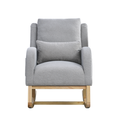 Sofa & Chair sets | Modern Accent High Back Living Room Casual Armchair Rocker with One Lumbar Pillow, Two Side Pockets,Teddy. | casafoyer.myshopify.com