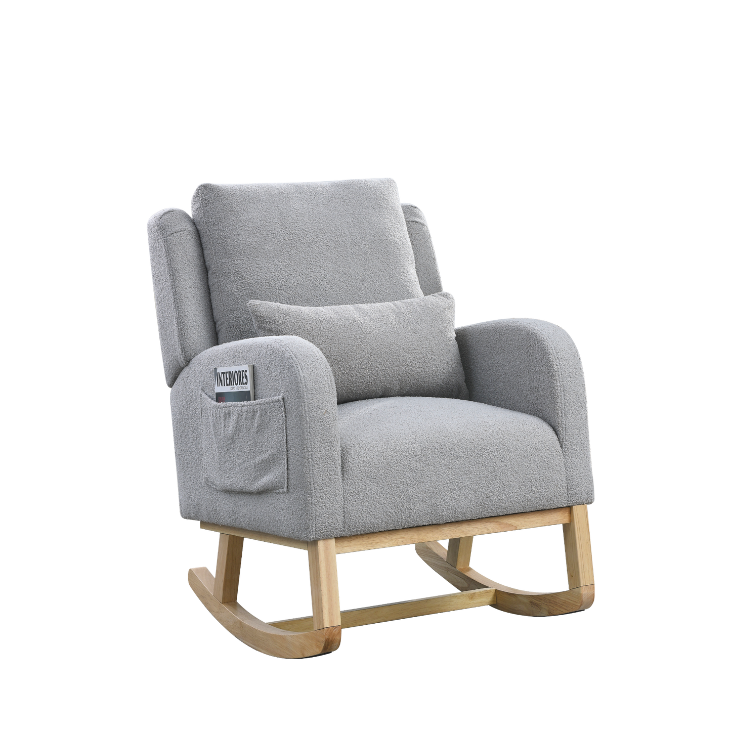 Sofa & Chair sets | Modern Accent High Back Living Room Casual Armchair Rocker with One Lumbar Pillow, Two Side Pockets,Teddy. | casafoyer.myshopify.com