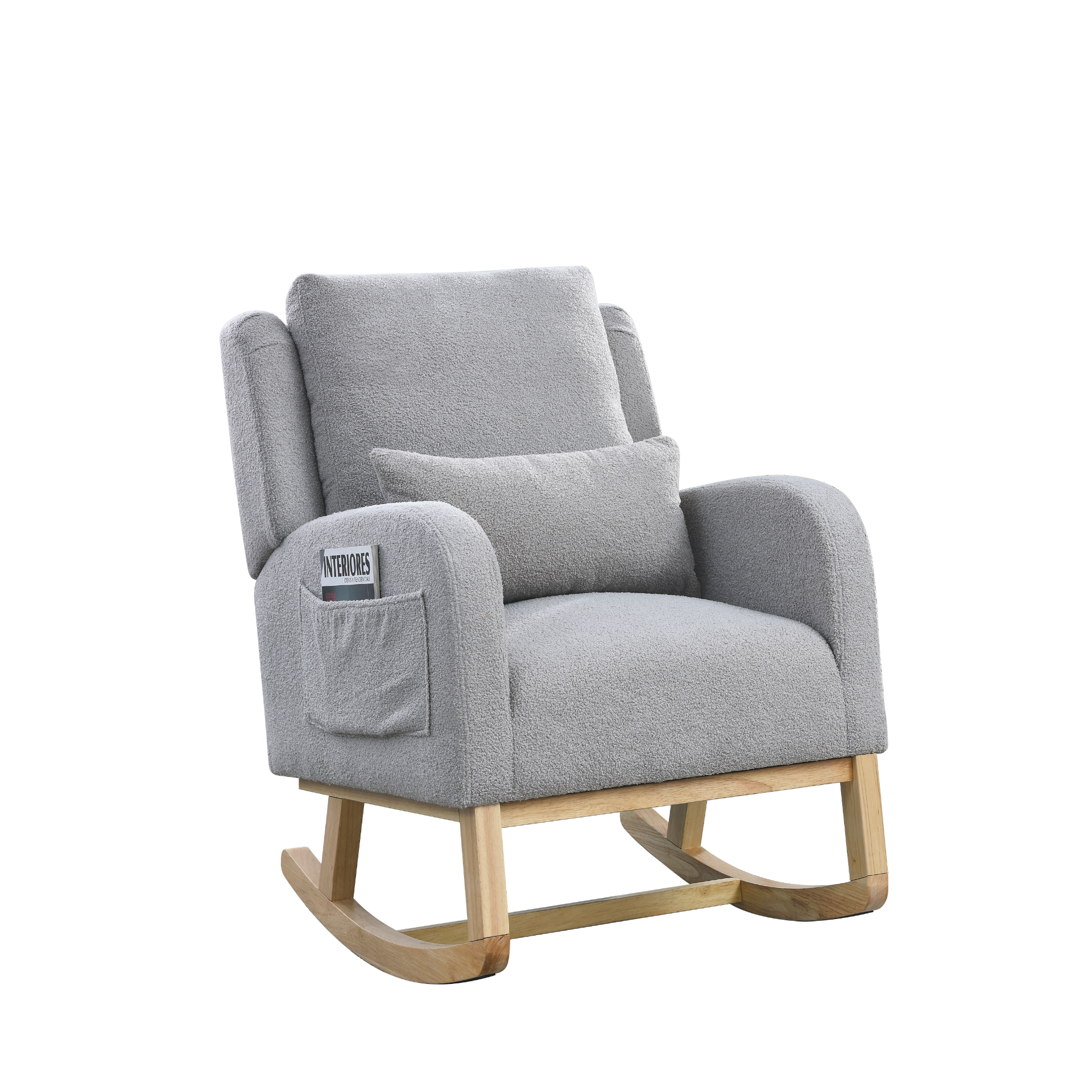 Sofa & Chair sets | Modern Accent High Back Living Room Casual Armchair Rocker with One Lumbar Pillow, Two Side Pockets,Teddy. | casafoyer.myshopify.com