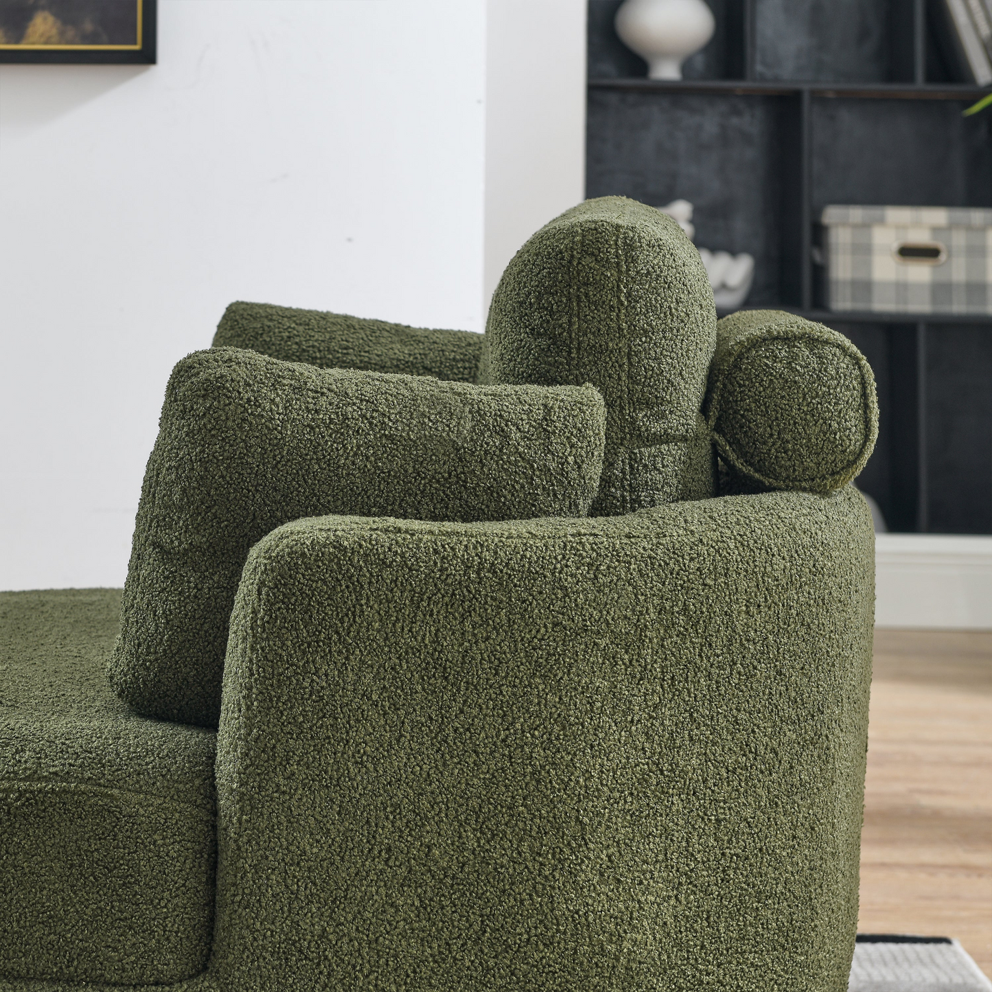 Sofa & Chair sets | Oversized Swivel Chair with moon storage ottoman for Living Room, Modern Accent Round Loveseat Circle Swivel Barrel Chairs for Bedroom Cuddle Sofa Chair Lounger Armchair, 4 Pillows, Teddy Fabric | casafoyer.myshopify.com