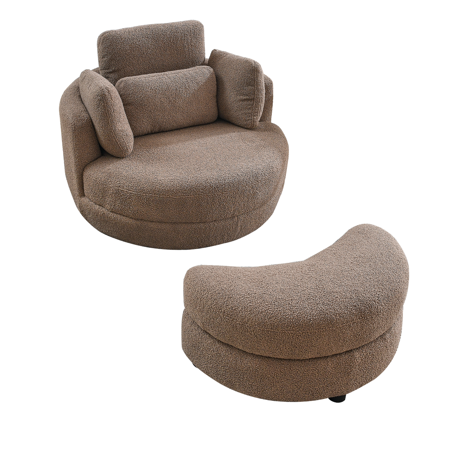 [product_type] | 39"W Oversized Swivel Chair with Storage Ottoman for Living Room | casafoyer.myshopify.com