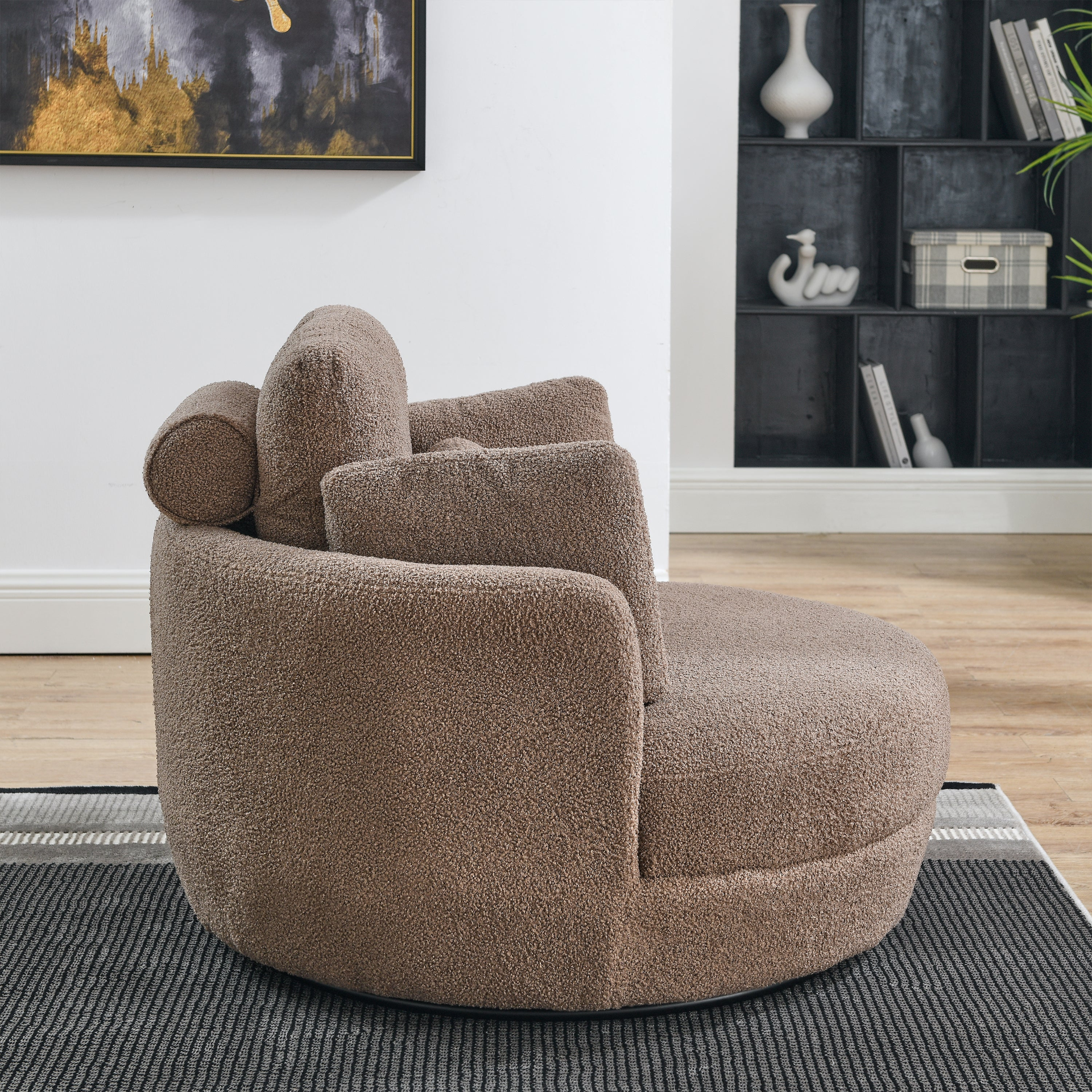 [product_type] | 39"W Oversized Swivel Chair with Storage Ottoman for Living Room | casafoyer.myshopify.com