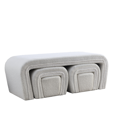 [product_type] | 46" W Modern Contemporary Upholstered Nesting Bench with Four Nesting Benches - Teddy | casafoyer.myshopify.com