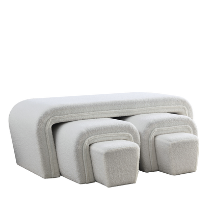 [product_type] | 46" W Modern Contemporary Upholstered Nesting Bench with Four Nesting Benches - Teddy | casafoyer.myshopify.com