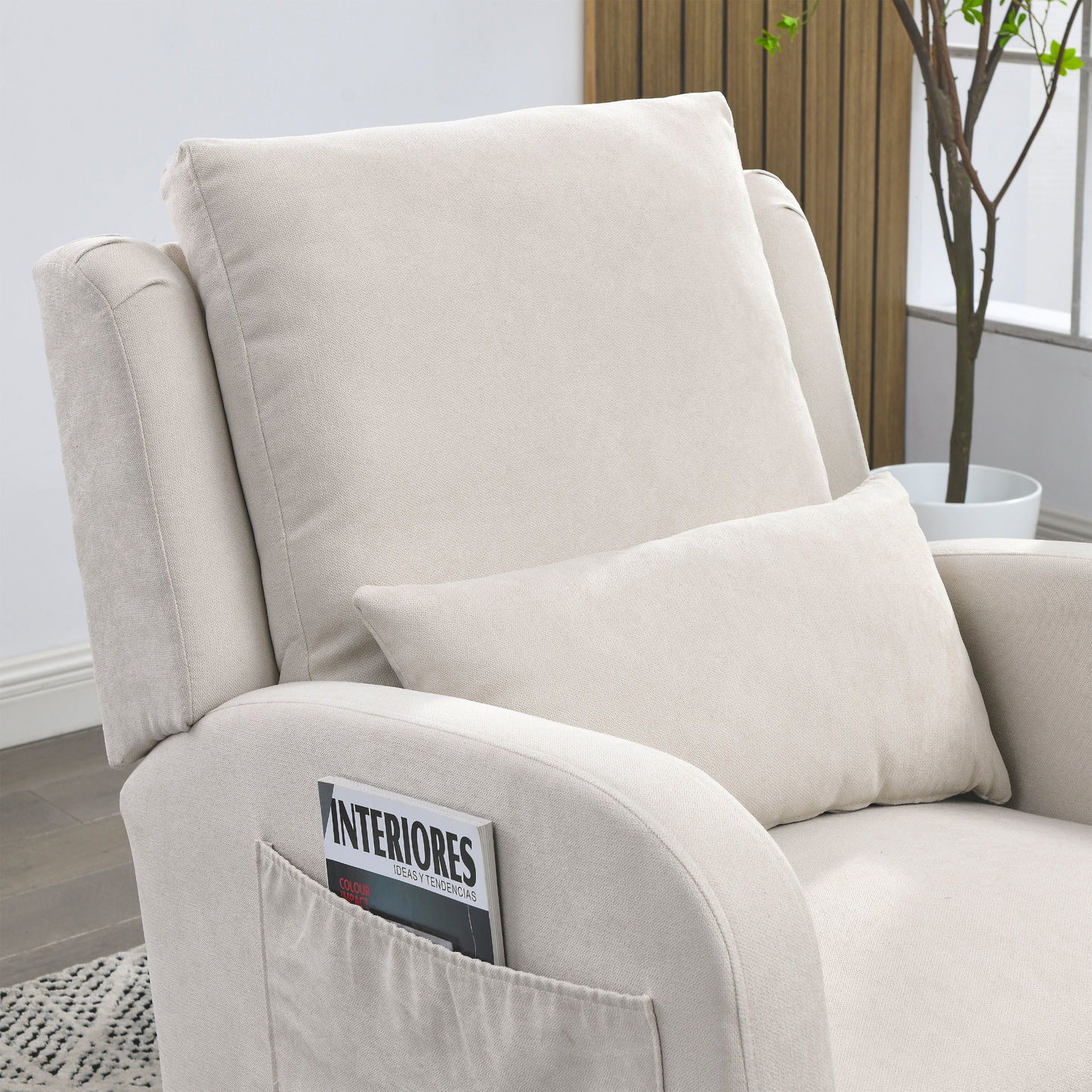 [product_type] | 27.5 "W Modern Accent High Back Living Room Casual Armchair Rocker with One Lumbar Pillow, Two Side Pockets. | casafoyer.myshopify.com