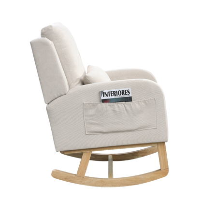 [product_type] | 27.5 "W Modern Accent High Back Living Room Casual Armchair Rocker with One Lumbar Pillow, Two Side Pockets. | casafoyer.myshopify.com
