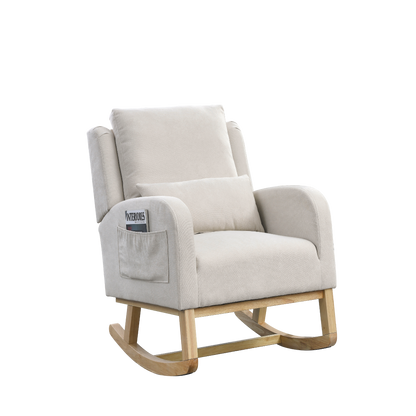 [product_type] | 27.5 "W Modern Accent High Back Living Room Casual Armchair Rocker with One Lumbar Pillow, Two Side Pockets. | casafoyer.myshopify.com