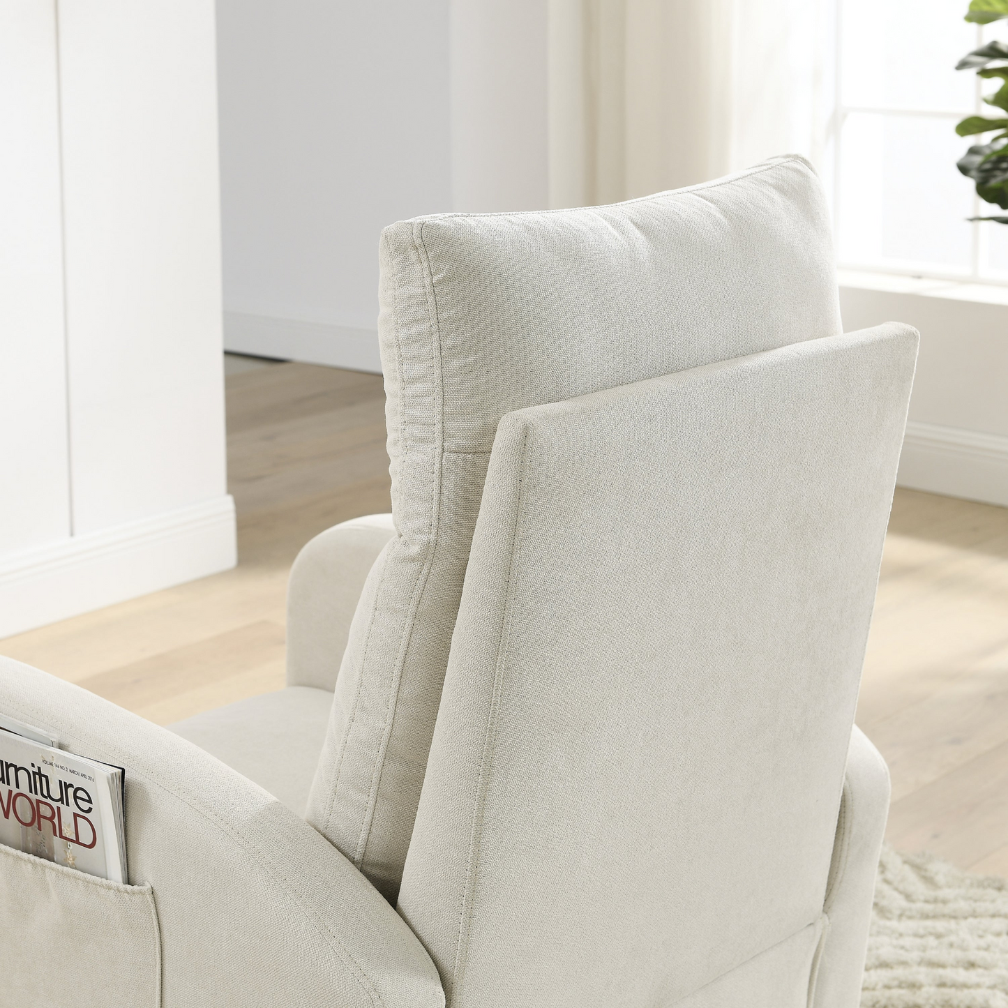 Sofa & Chair sets | Modern Accent High Backrest Living Room Lounge Arm Rocking Chair, Two Side Pocket | casafoyer.myshopify.com