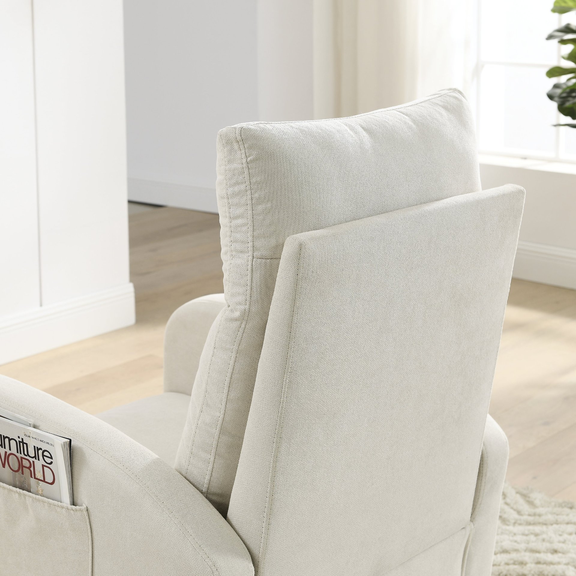 Sofa & Chair sets | Modern Accent High Backrest Living Room Lounge Arm Rocking Chair, Two Side Pocket | casafoyer.myshopify.com