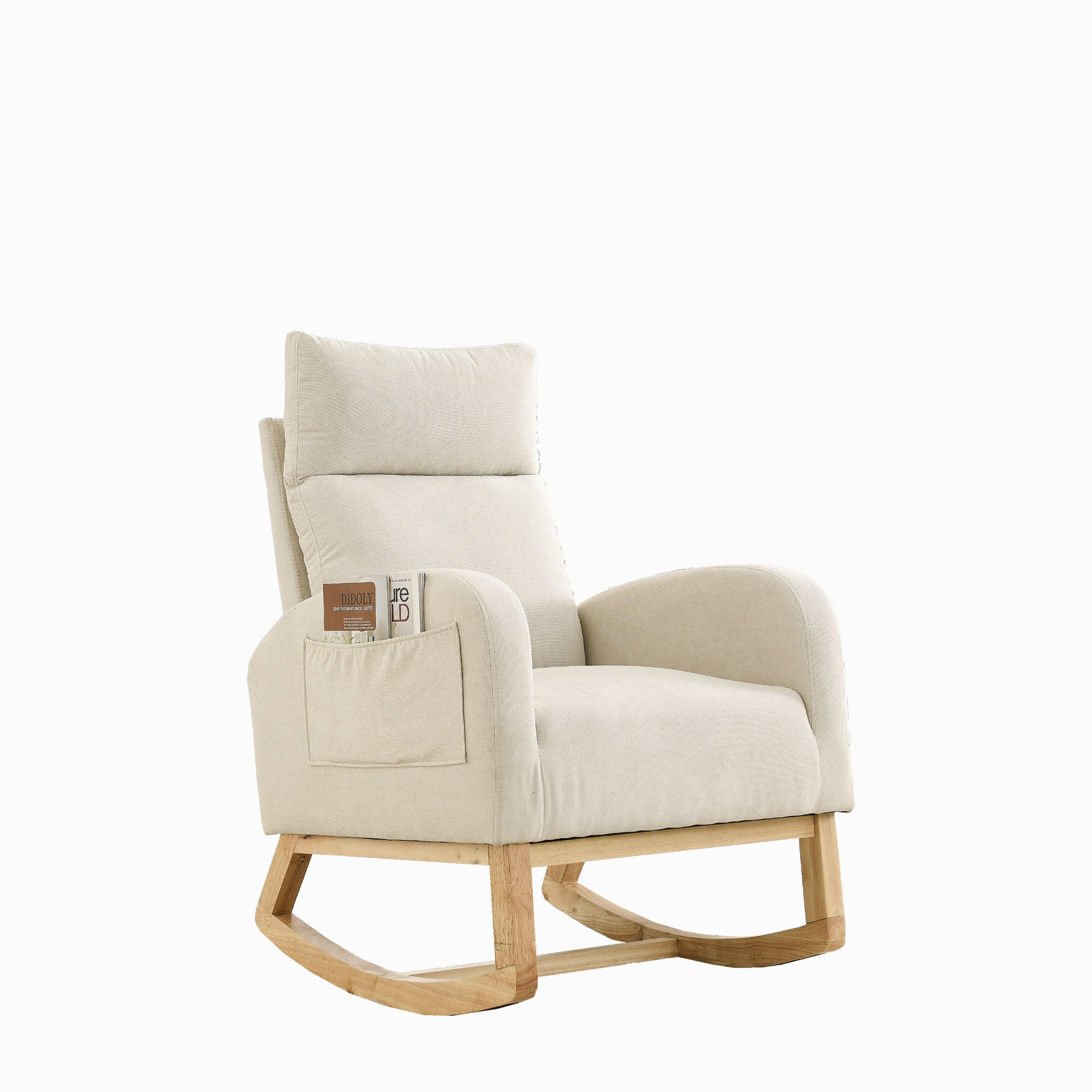 Sofa & Chair sets | Modern Accent High Backrest Living Room Lounge Arm Rocking Chair, Two Side Pocket | casafoyer.myshopify.com