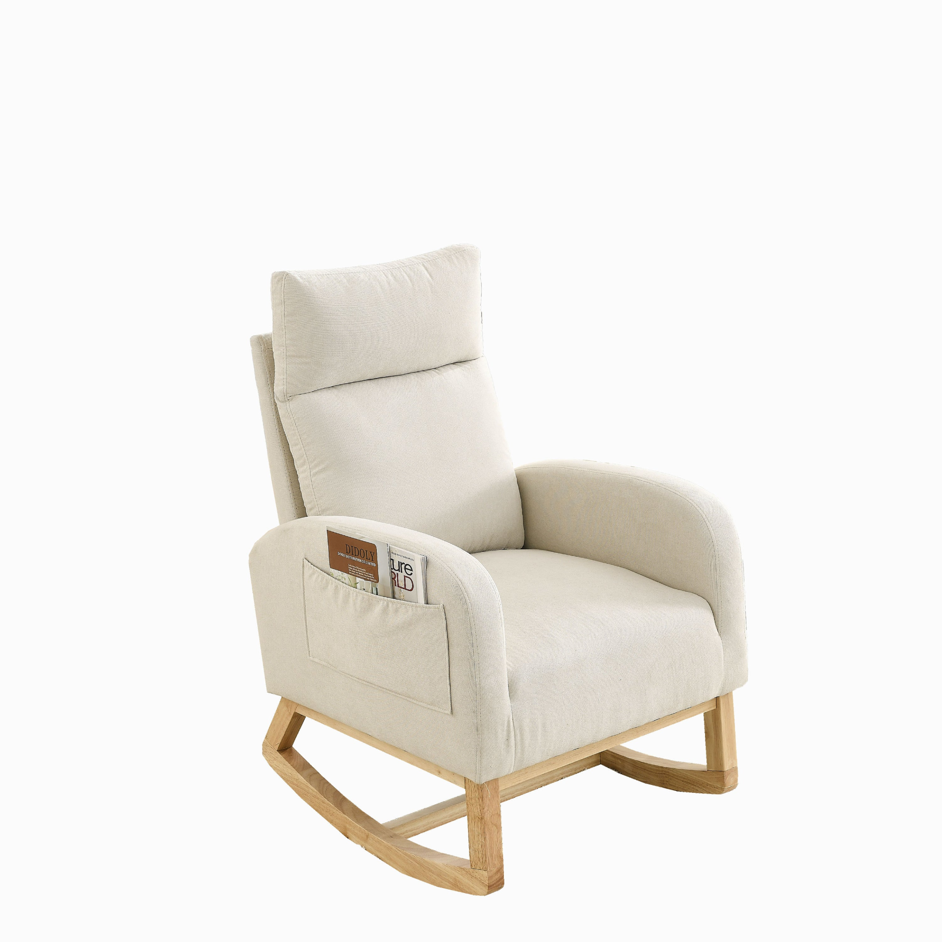 Sofa & Chair sets | Modern Accent High Backrest Living Room Lounge Arm Rocking Chair, Two Side Pocket | casafoyer.myshopify.com