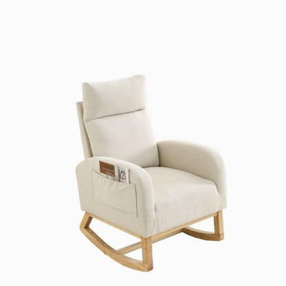 Sofa & Chair sets | Modern Accent High Backrest Living Room Lounge Arm Rocking Chair, Two Side Pocket | casafoyer.myshopify.com