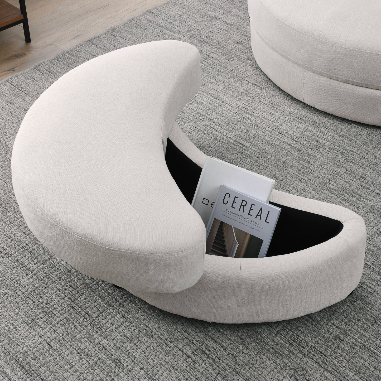 Sofa & Chair sets | Swivel Accent Barrel Modern Sofa Lounge Club Big Round Chair with Storage Ottoman Linen Fabric for Living Room Hotel with Pillows | casafoyer.myshopify.com